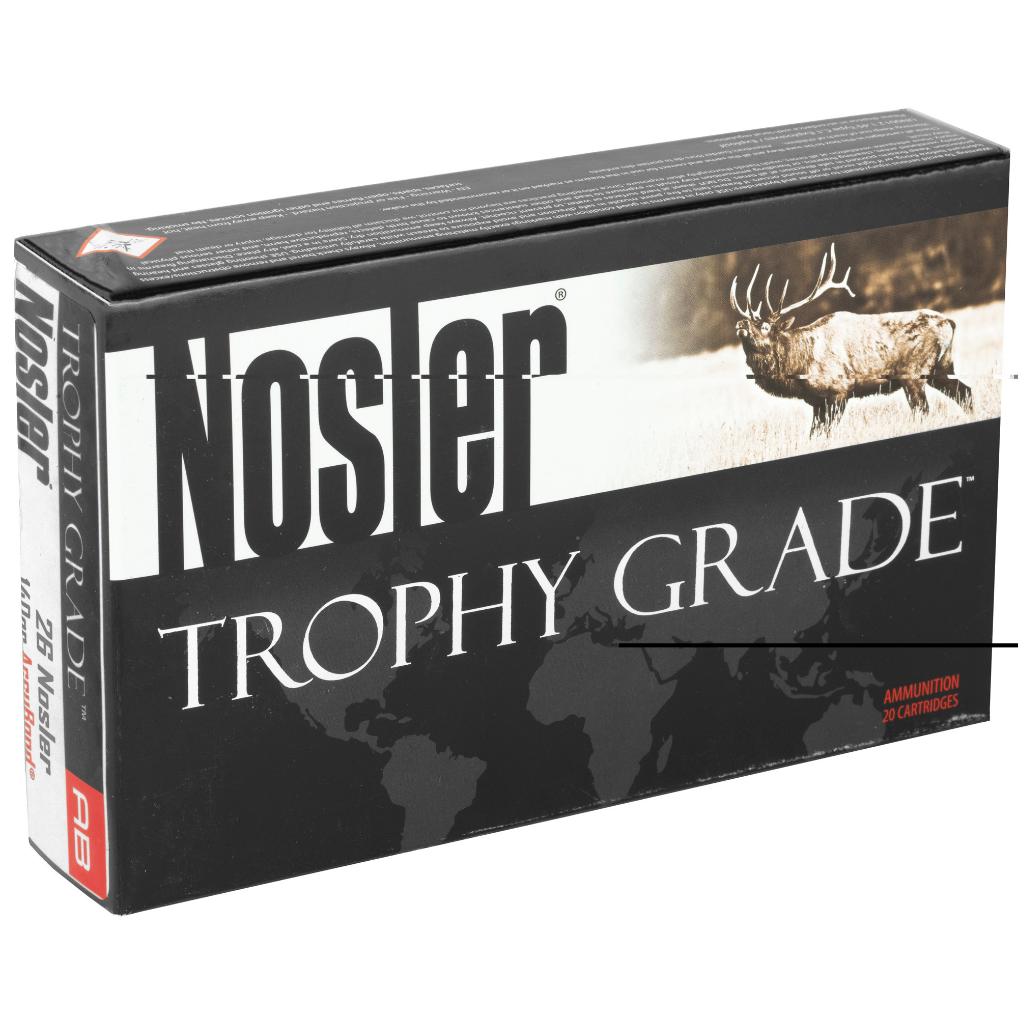 Nosler Trophy Grade Ammunition 26 Nosler 140 Grain AccuBond 20RD