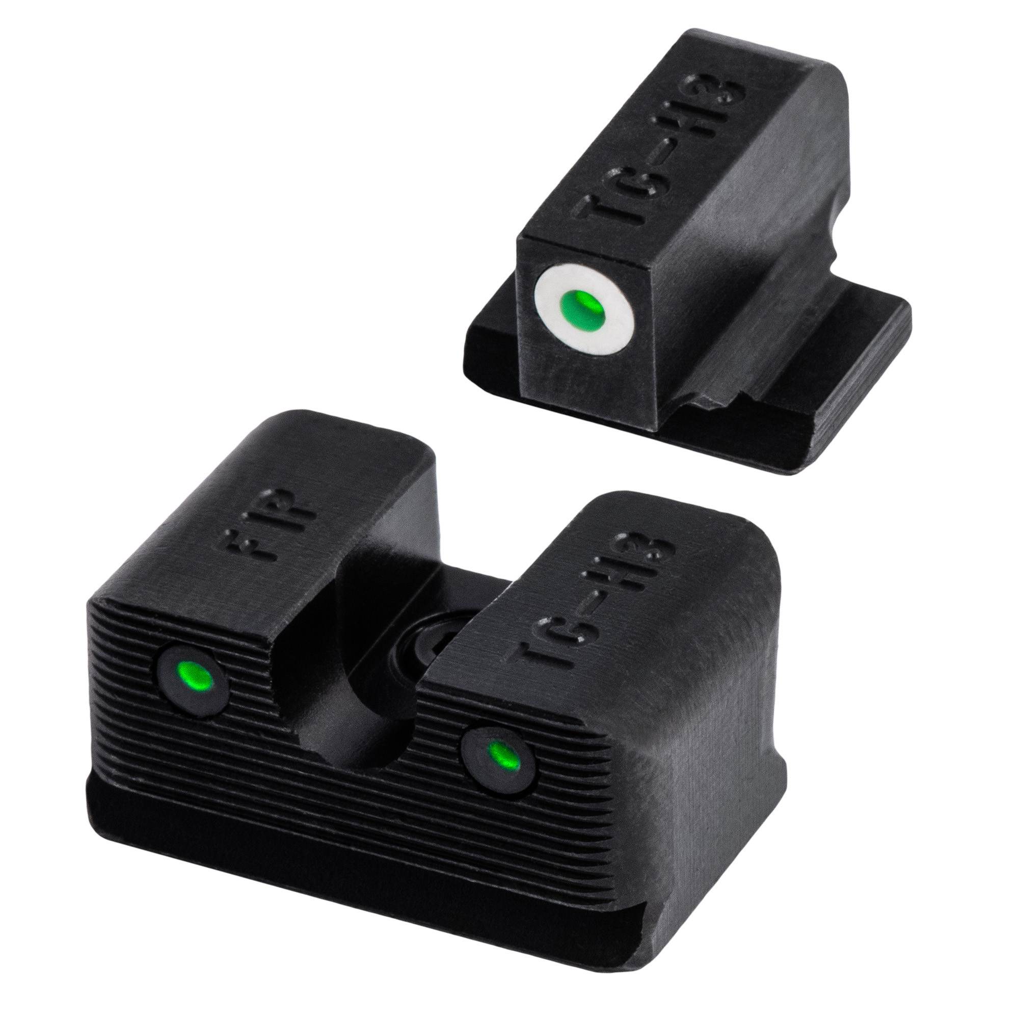 TruGlo TG231F1W Tritium ProBlack | Green Tritium White Outline Front Sight Green Tritium Rear Sight
