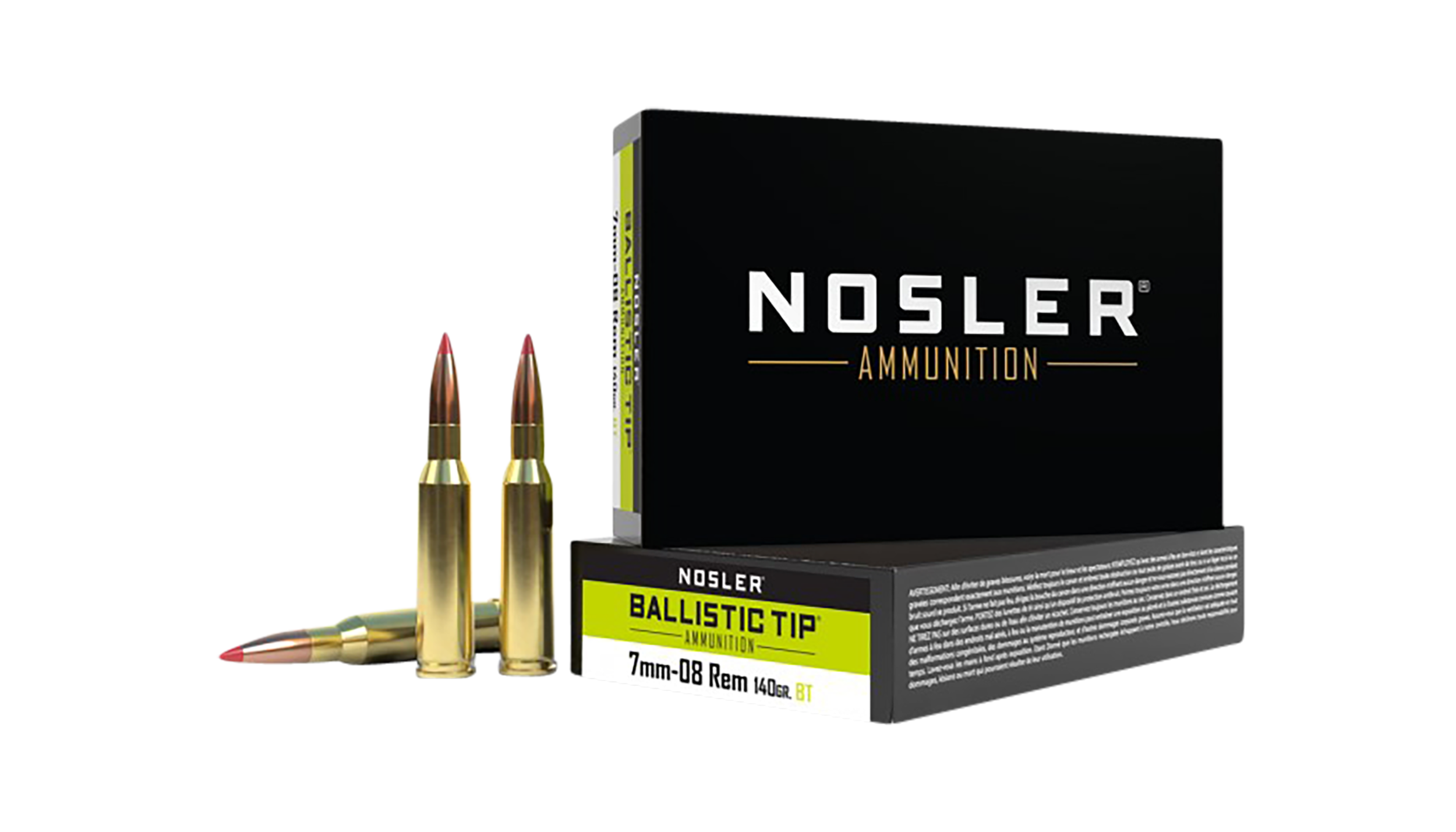 Nosler BT Ammunition 7mm-08 Remington 140 Grain Ballistic Tip 20RD
