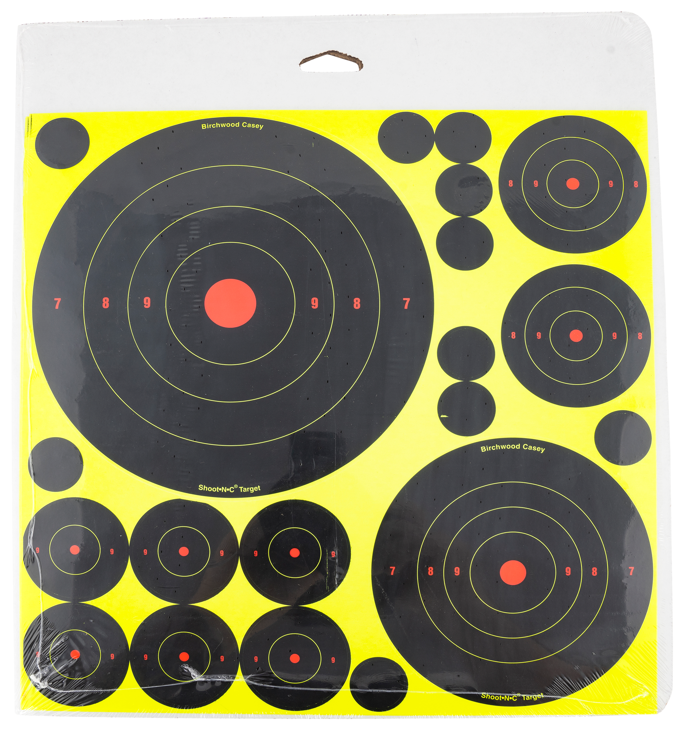 Birchwood Casey 34208 Shoot-N-C Variety Pack Bullseye Adhesive Paper Target 4 Per Pkg