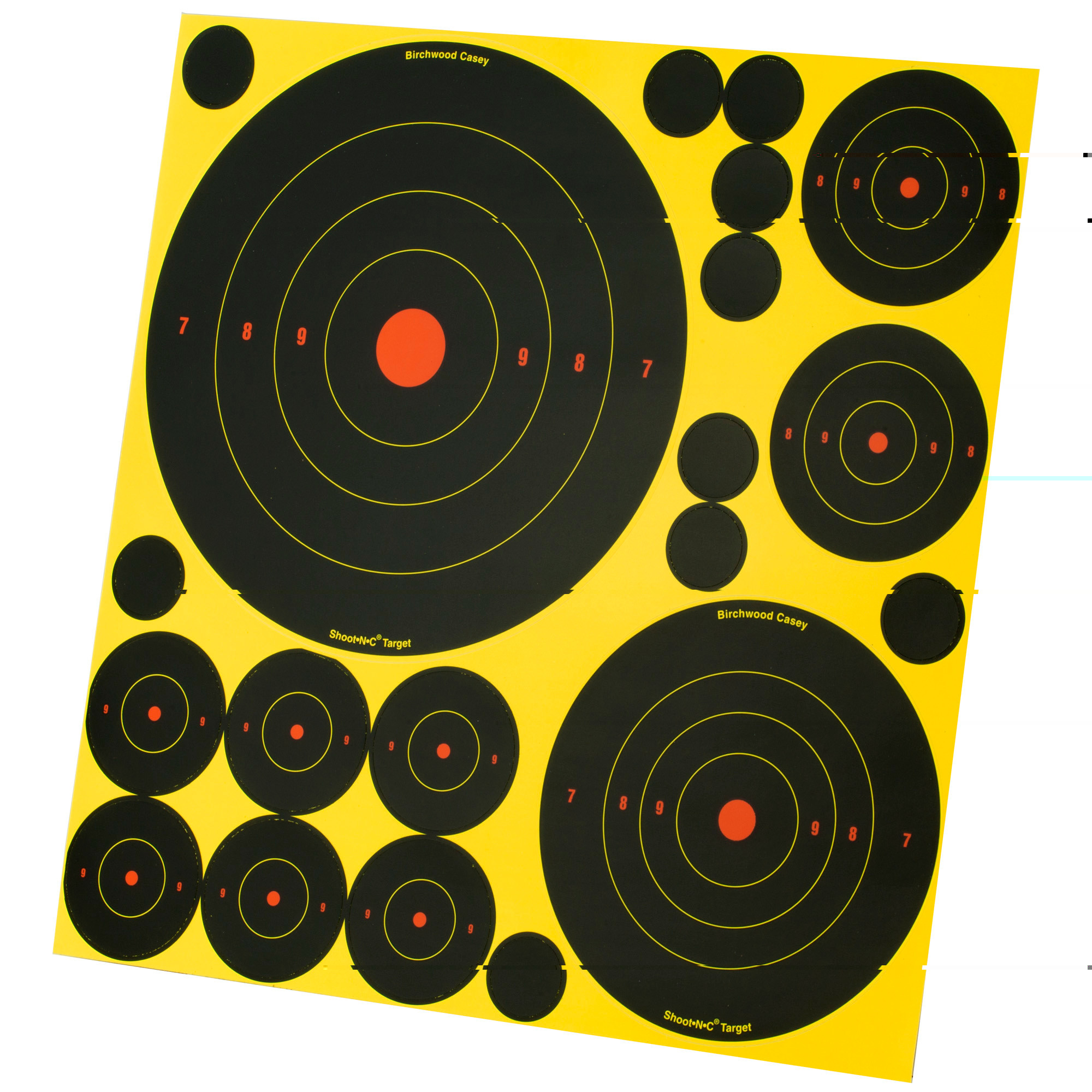 Birchwood Casey 34208 Shoot-N-C Variety Pack Bullseye Adhesive Paper Target 4 Per Pkg