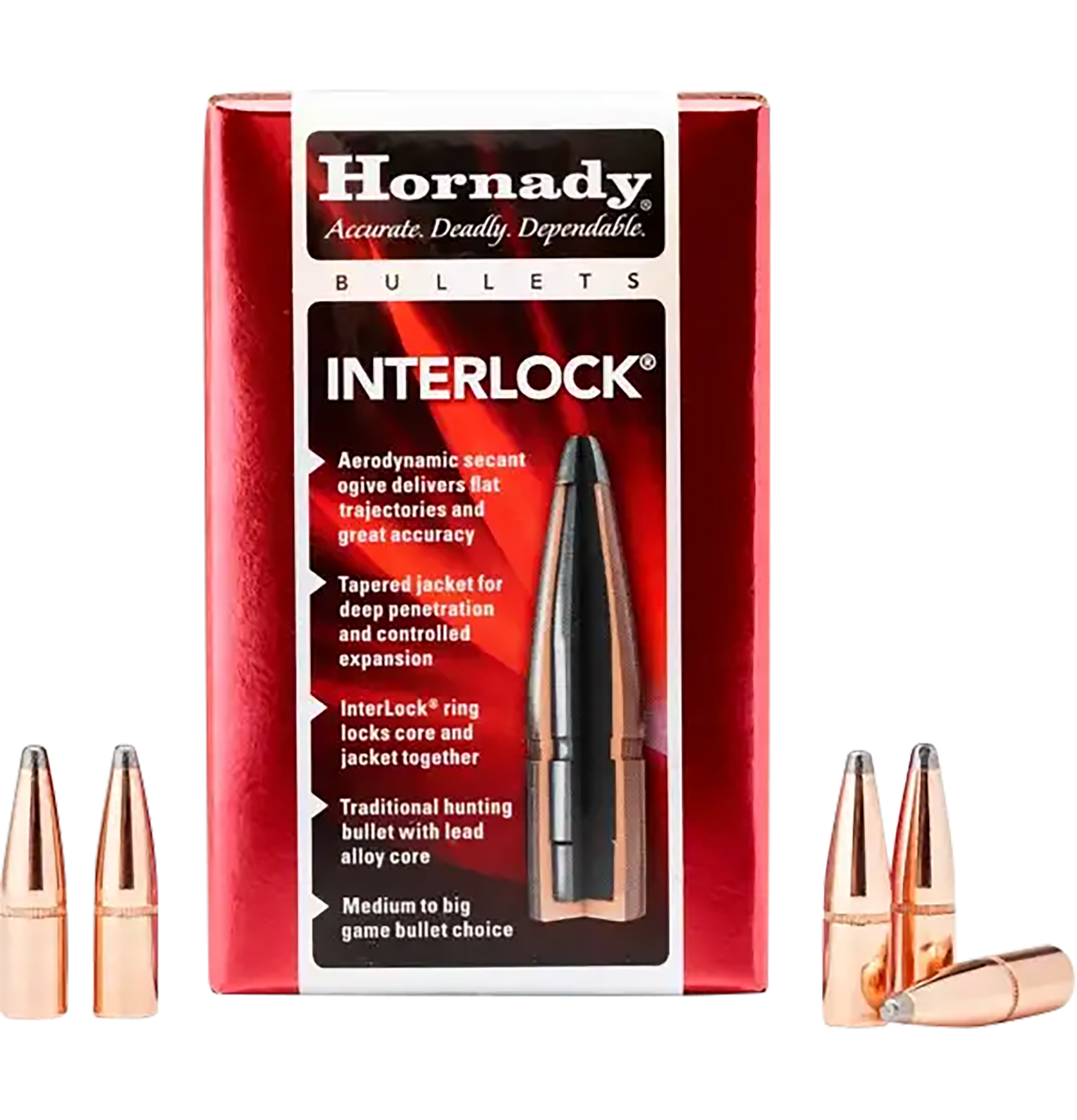 Hornady InterLock Bullets 284 Caliber, 7mm (284 Diameter) 139 Grain Spire Point Box of 100