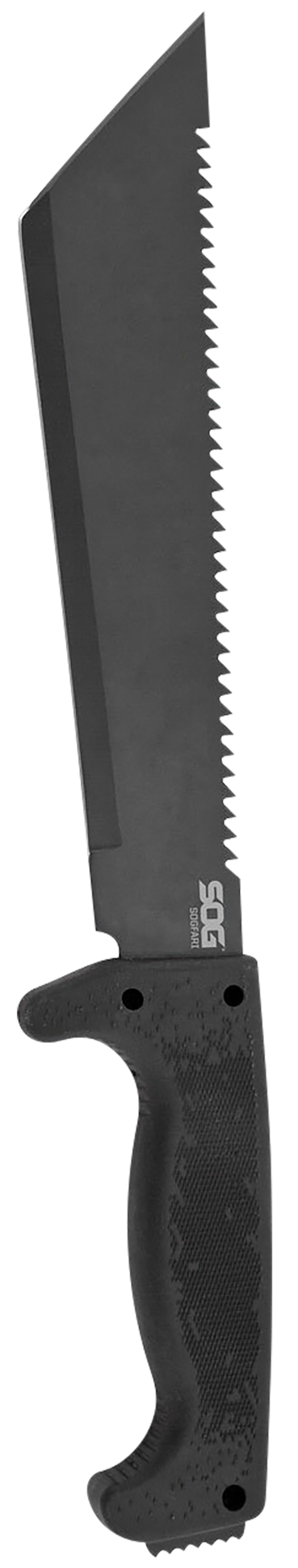 SOG SOGfari Tanto Machete 10" 3Cr13 Stainless Steel Black Powder Coated Blade Kraton Handle Black
