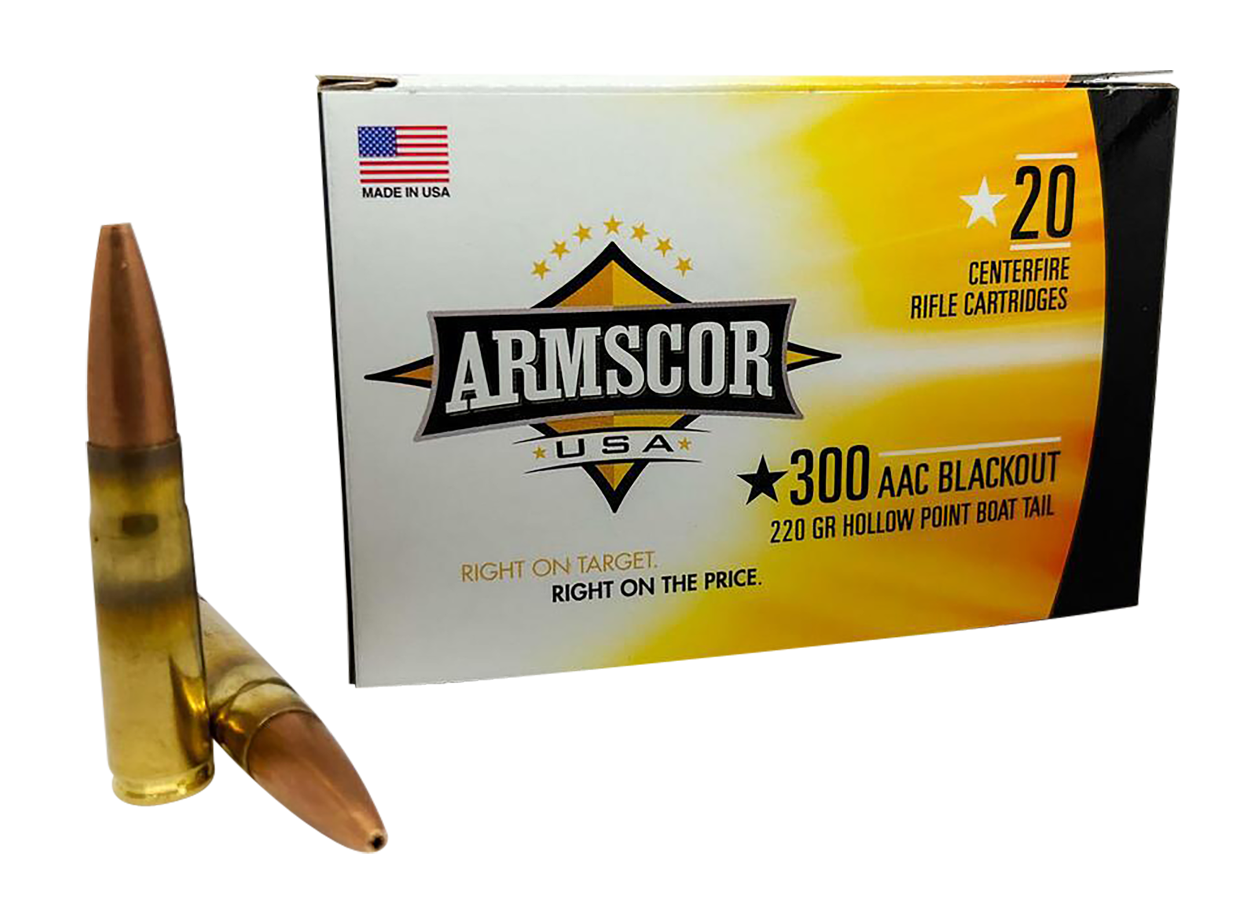 Armscor FAC300AAC3N USA Competition 300 Blackout 220 gr Hollow Point Boat-Tail (HPBT) 20 Per Box/ 10 Cs