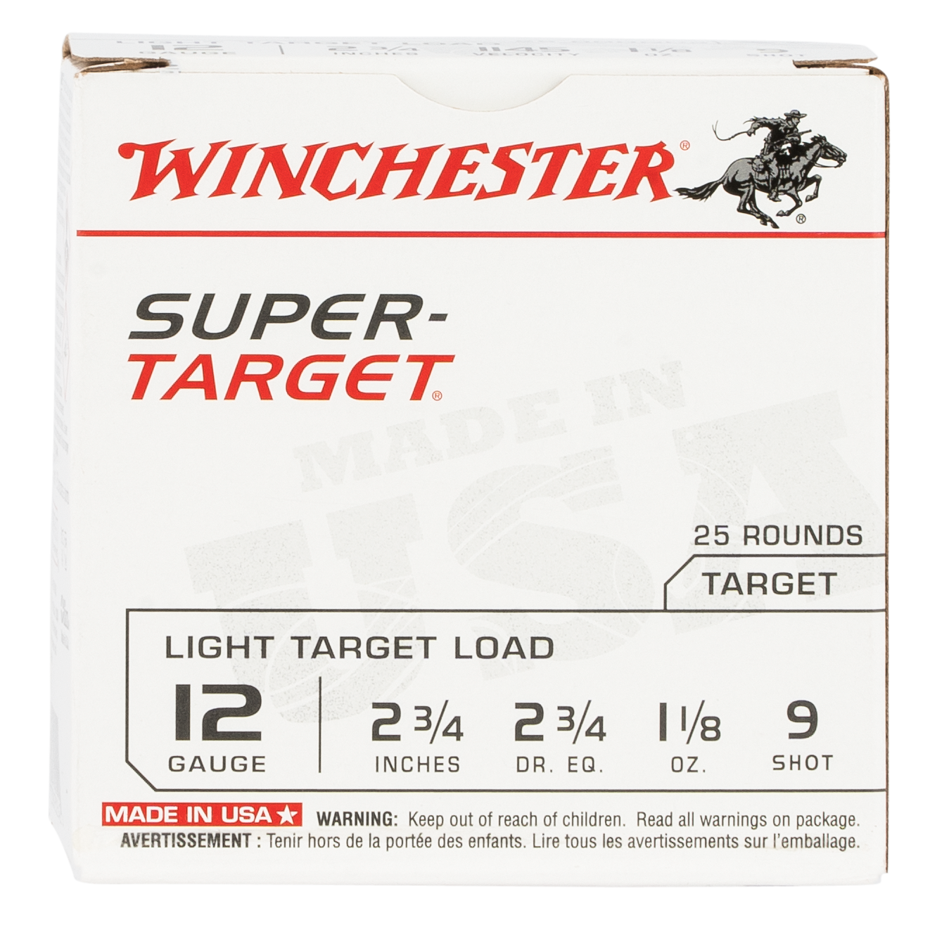Winchester Ammo TRGT129 Super-Target Light Target 12 Gauge 2.75" 1 1/8 oz 1145 fps 9 Shot 25ea
