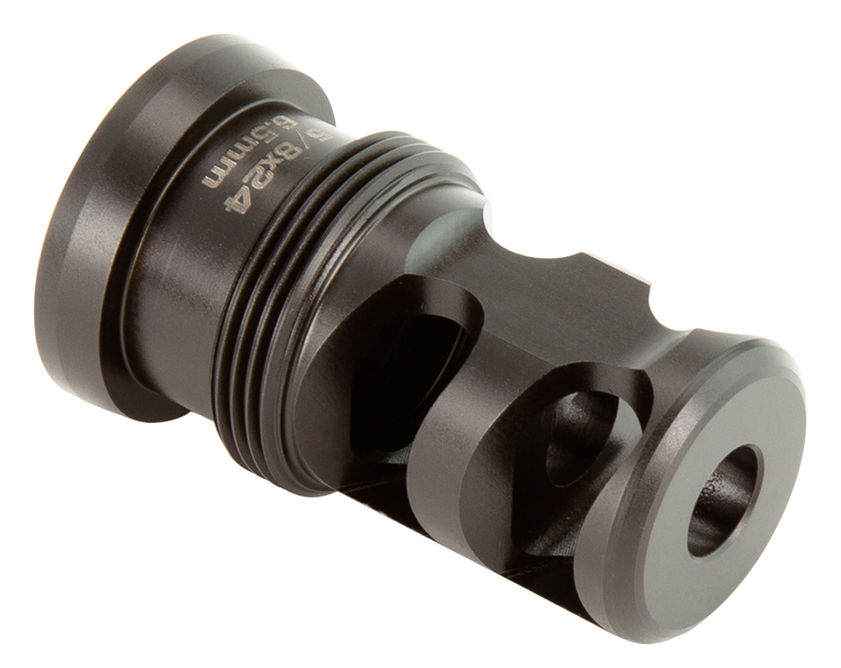 Griffin Armament TMPB65MM5824 Paladin 2 Port Taper Mount Black Melonite QPQ 17-4 Stainless Steel with 5/8"-24 tpi Threads, 1.88" OAL & 1.07" Diameter for 6.5mm