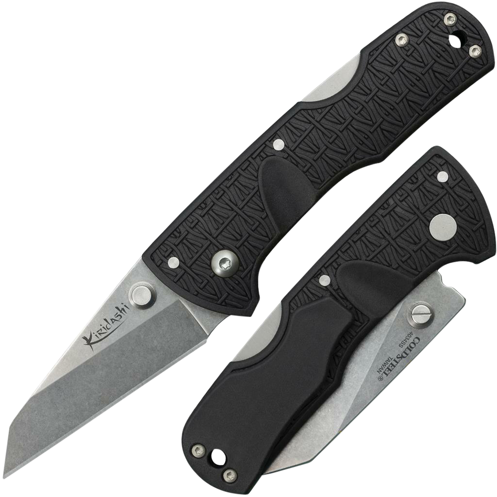 Cold Steel CS20KPL Kiridashi2.50" Folding Sheepsfoot Plain 4116 Stainless Steel Blade/Black Griv-Ex Handle Includes Pocket Clip