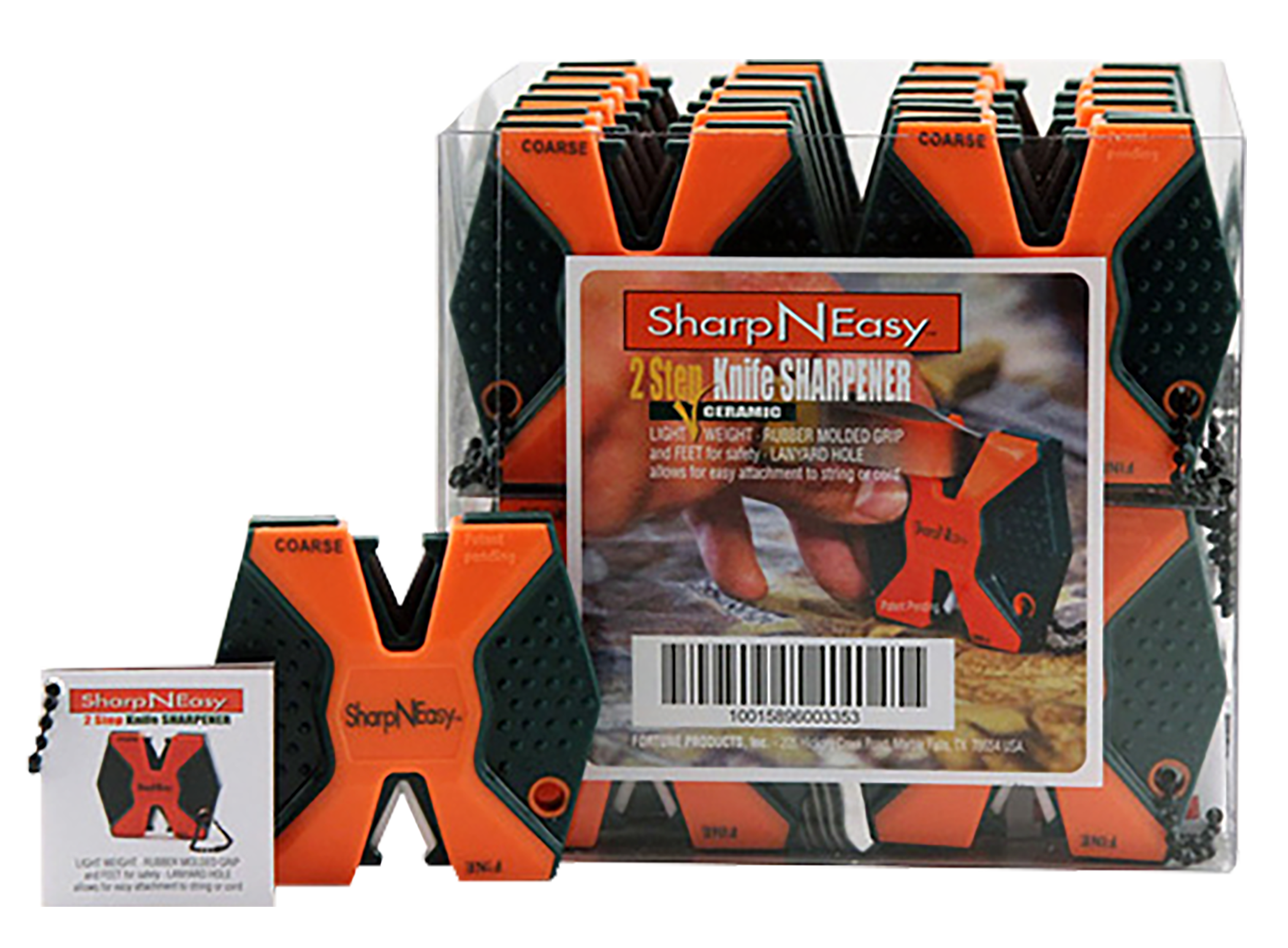 AccuSharp 335CD SharpNEasy 2-Step Sharpener Hand Held Fine/Coarse Ceramic Stone Sharpener Black/Orange Plastic 24