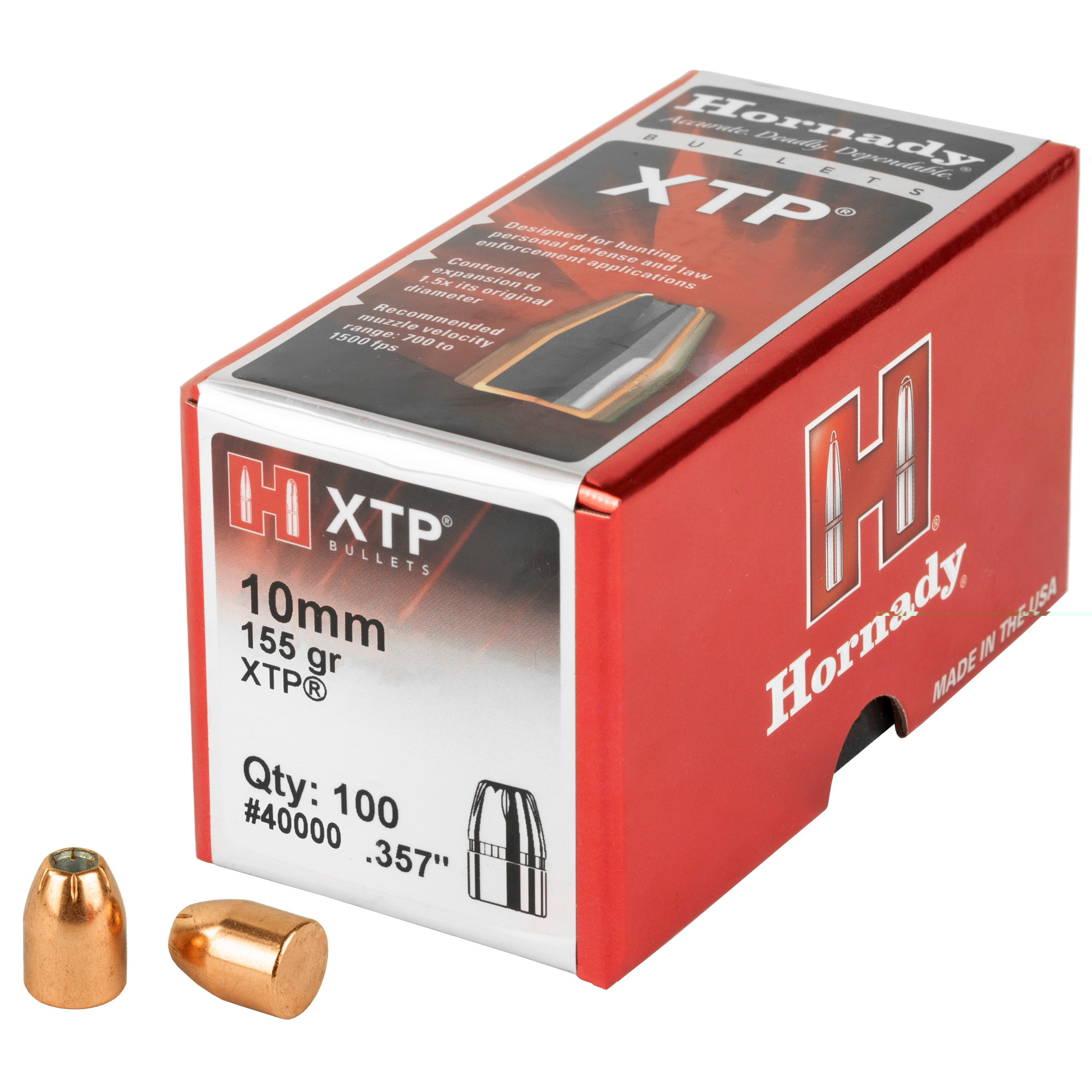 Hornady 40000 XTP Hunting 10mm Auto .400 155 gr Hollow Point XTP