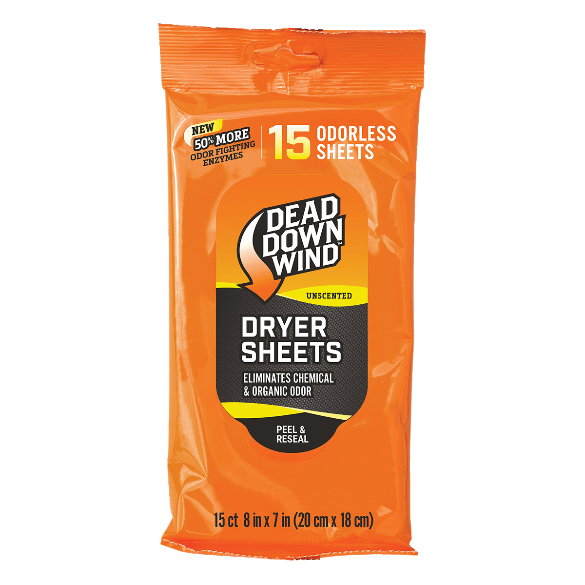 Dead Down Wind 1113 Dryer SheetsOdor Eliminator Odorless Scent Dryer Sheet 15 Per Pkg