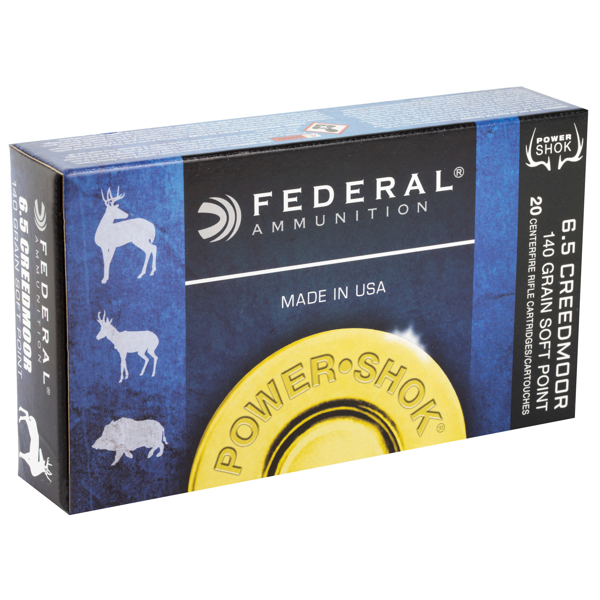 Federal Power-Shok Ammunition 6.5 Creedmoor 140 Grain Soft Point 20RD