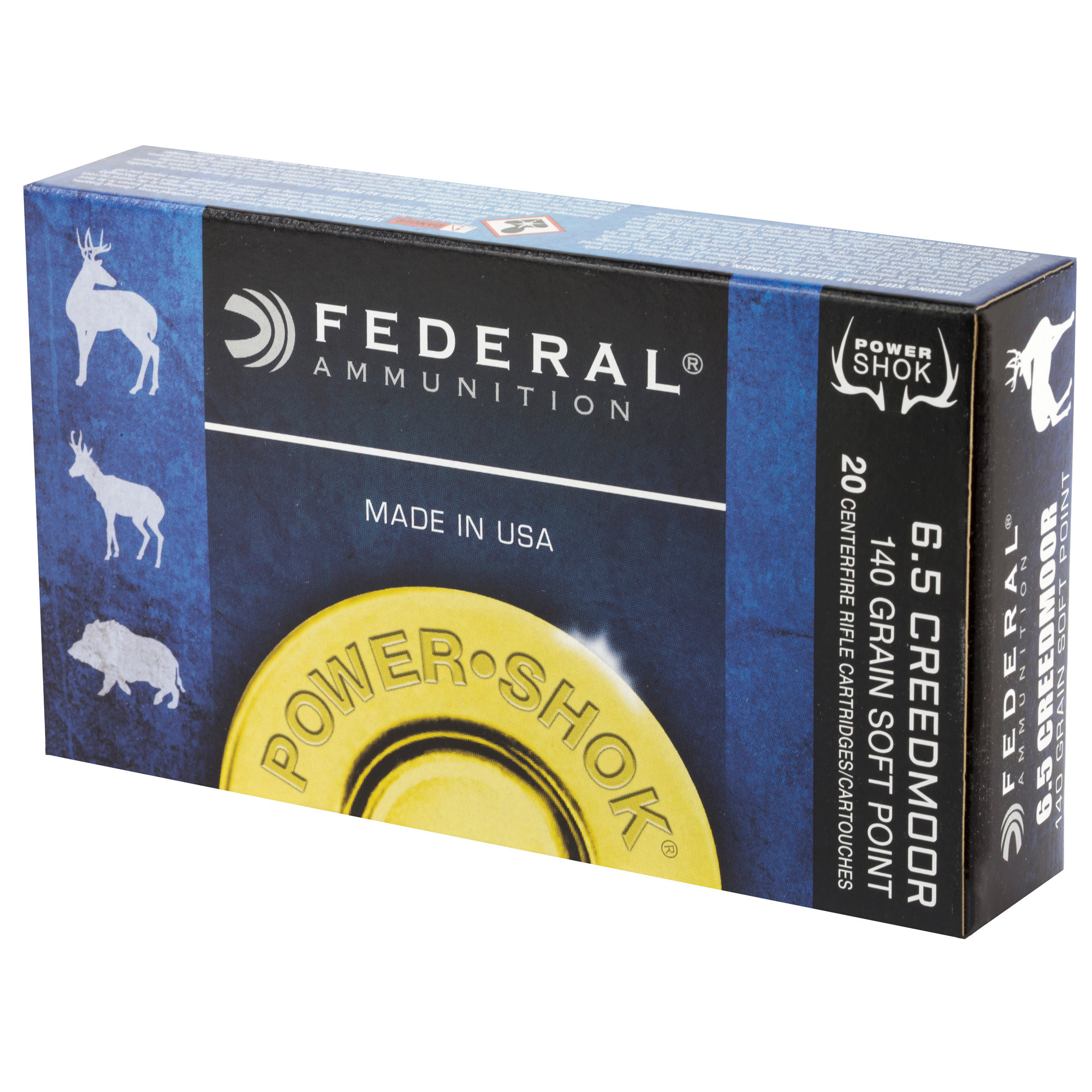 Federal Power-Shok Ammunition 6.5 Creedmoor 140 Grain Soft Point 20RD
