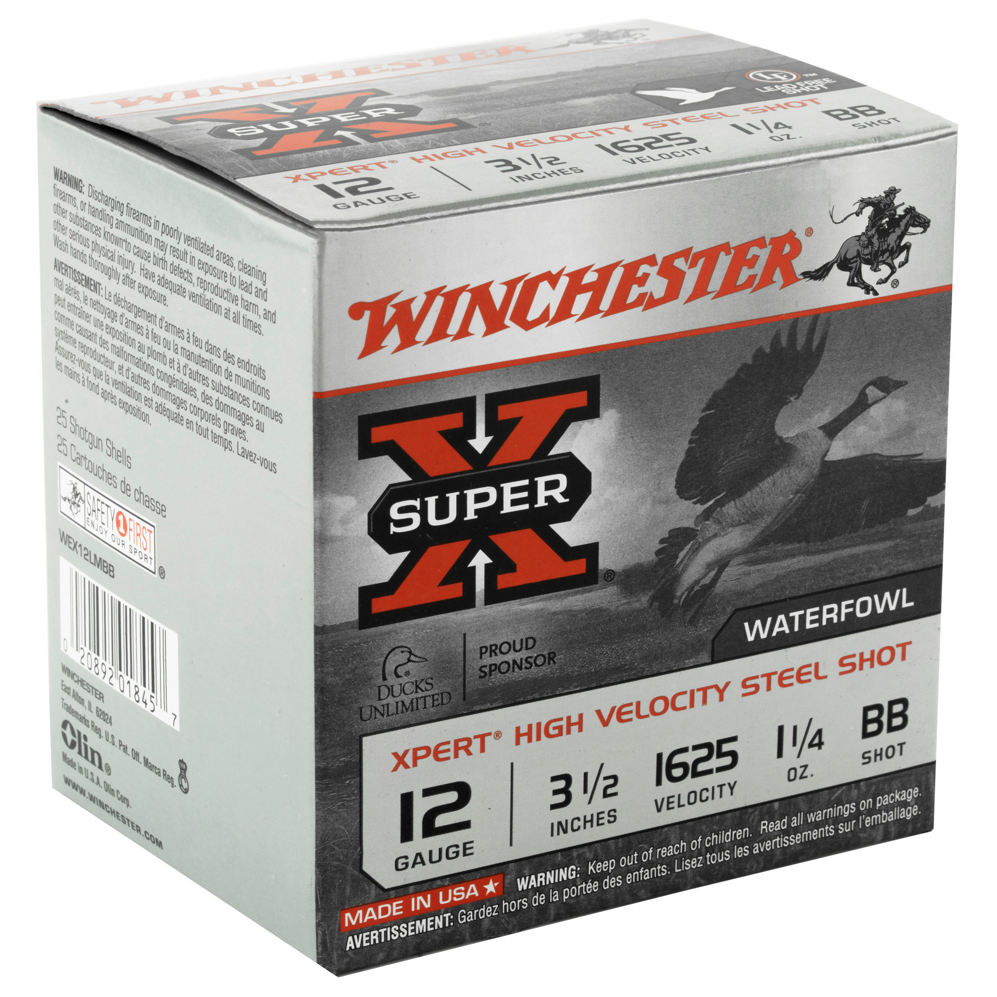 Winchester Xpert High Velocity Ammunition 12 Gauge 3-1/2" 1-1/4 oz BB Non-Toxic Steel Shot