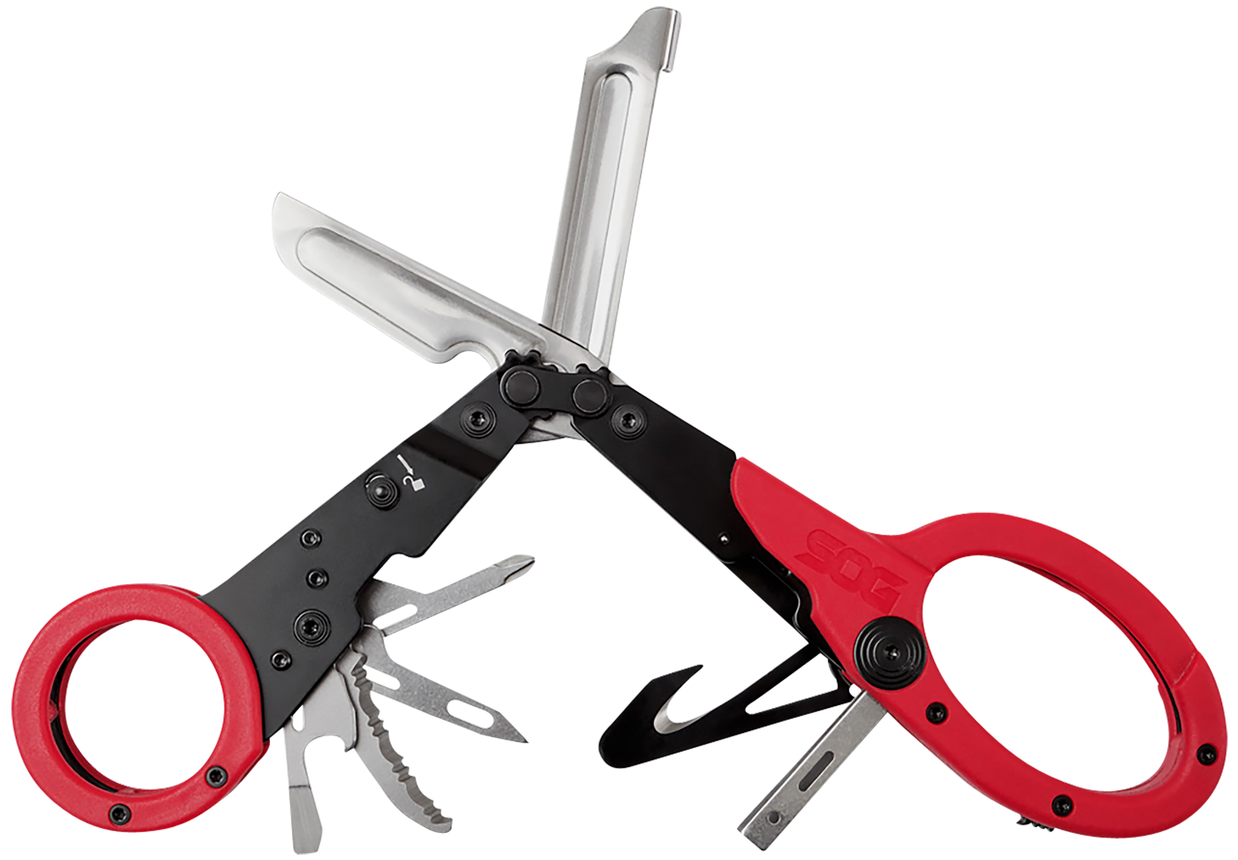 S.O.G SOG231250243 ParaShears3Cr13MoV SS Plain Blade Red Features 11 Tools