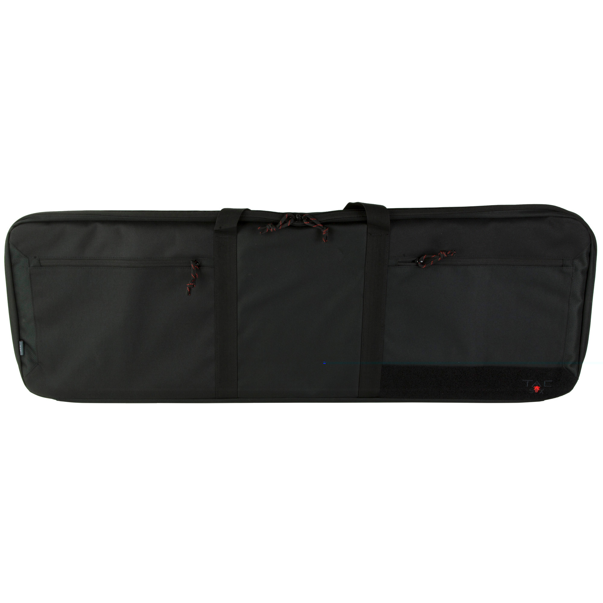 Tac Six 10818 Division Tactical Case made of Black 600D Polyester with Lockable Zippers, Workstation/Gun Mat, Storage Pockets & Carry Handle 46" L x 13" H x 2" W Interior Dimensions
