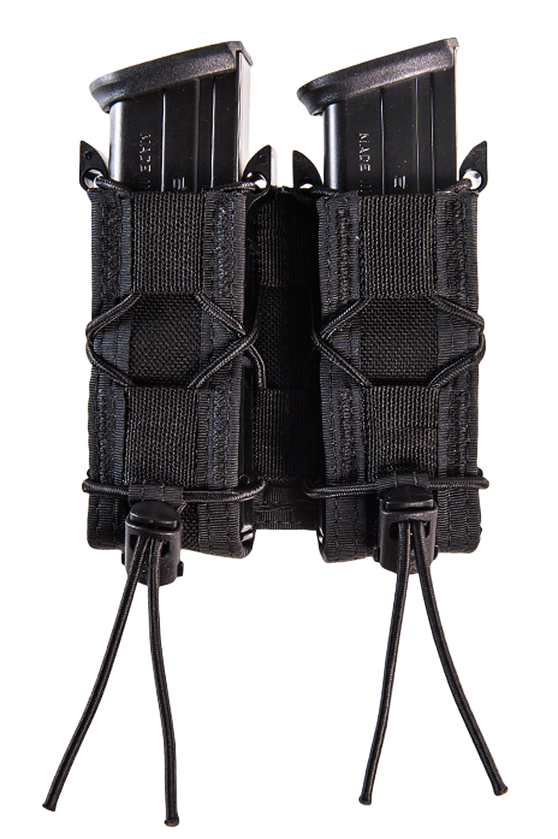 High Speed Gear 11PT02CB TACO Mag Pouch Double Coyote Brown Nylon MOLLE Belts 2" Wide Compatible w/ Pistol