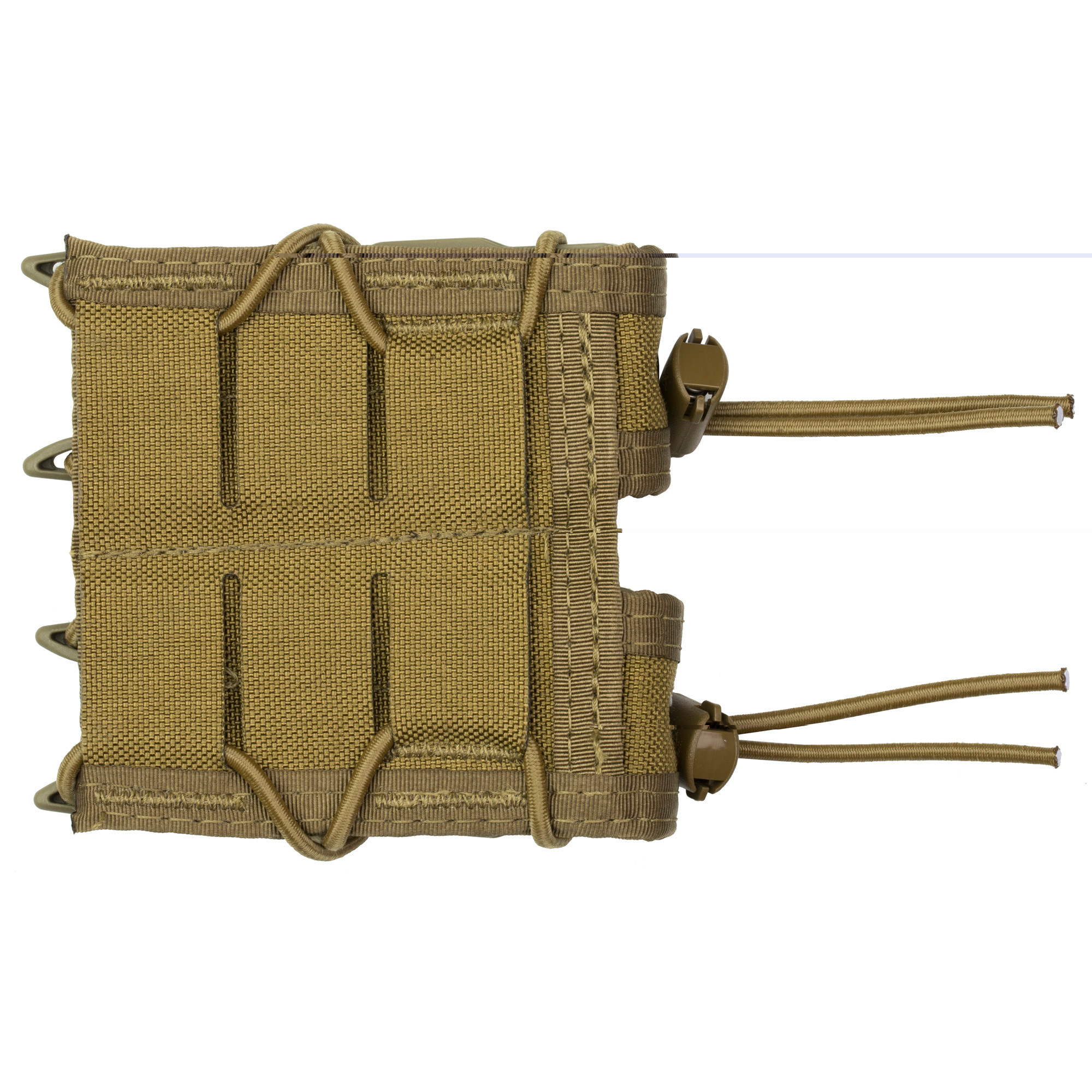 High Speed Gear 11PT02CB TACO Mag Pouch Double Coyote Brown Nylon MOLLE Belts 2" Wide Compatible w/ Pistol