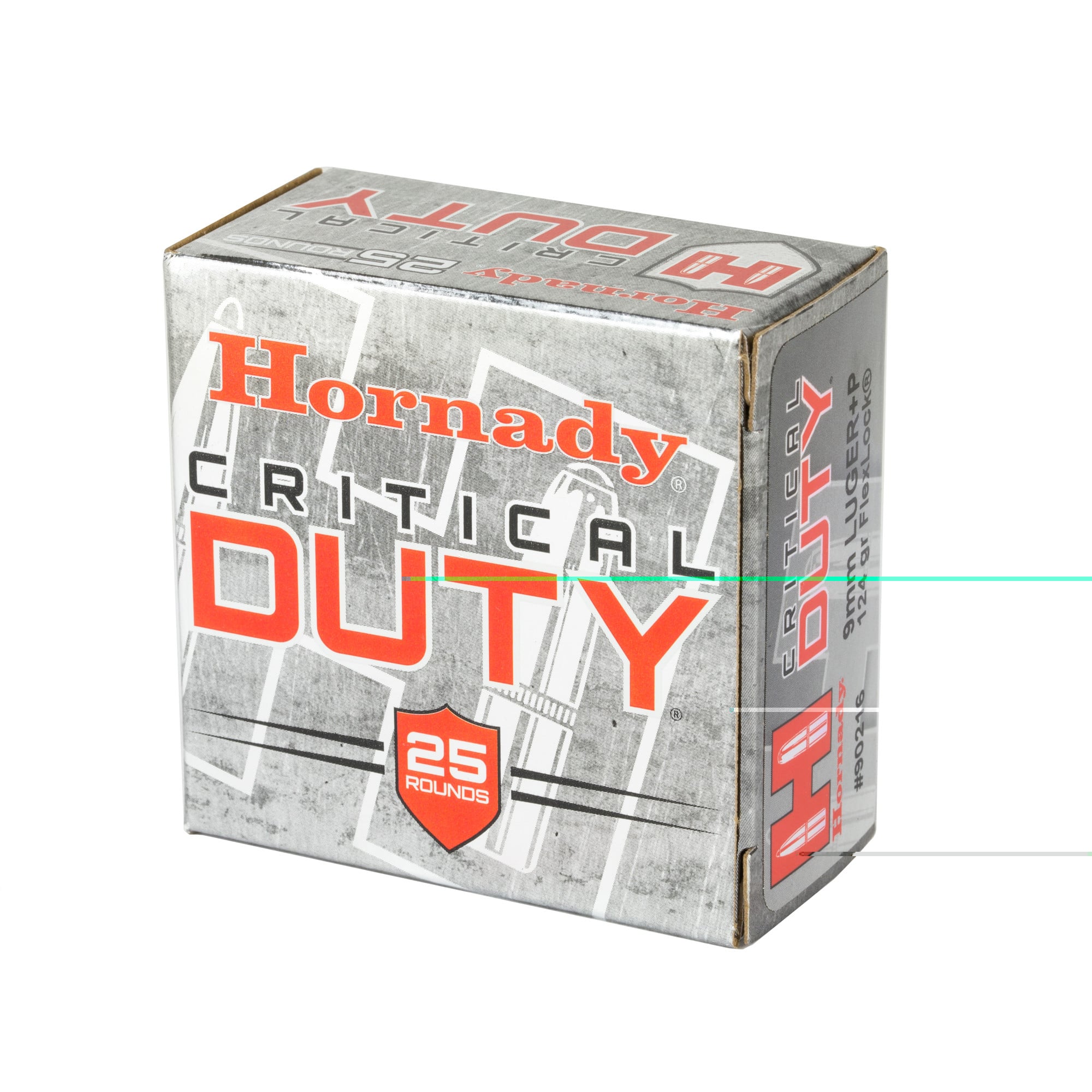 Hornady Critical Duty Ammunition 9mm Luger +P 124 Grain FlexLock Box of 25