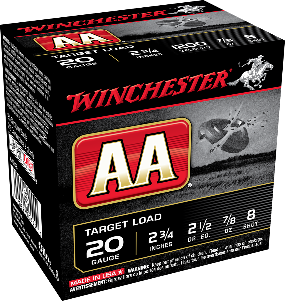 Winchester Ammo AA208 AA Target 20 Gauge 2.75" 7/8 oz 1200 fps 8 Shot 25ea