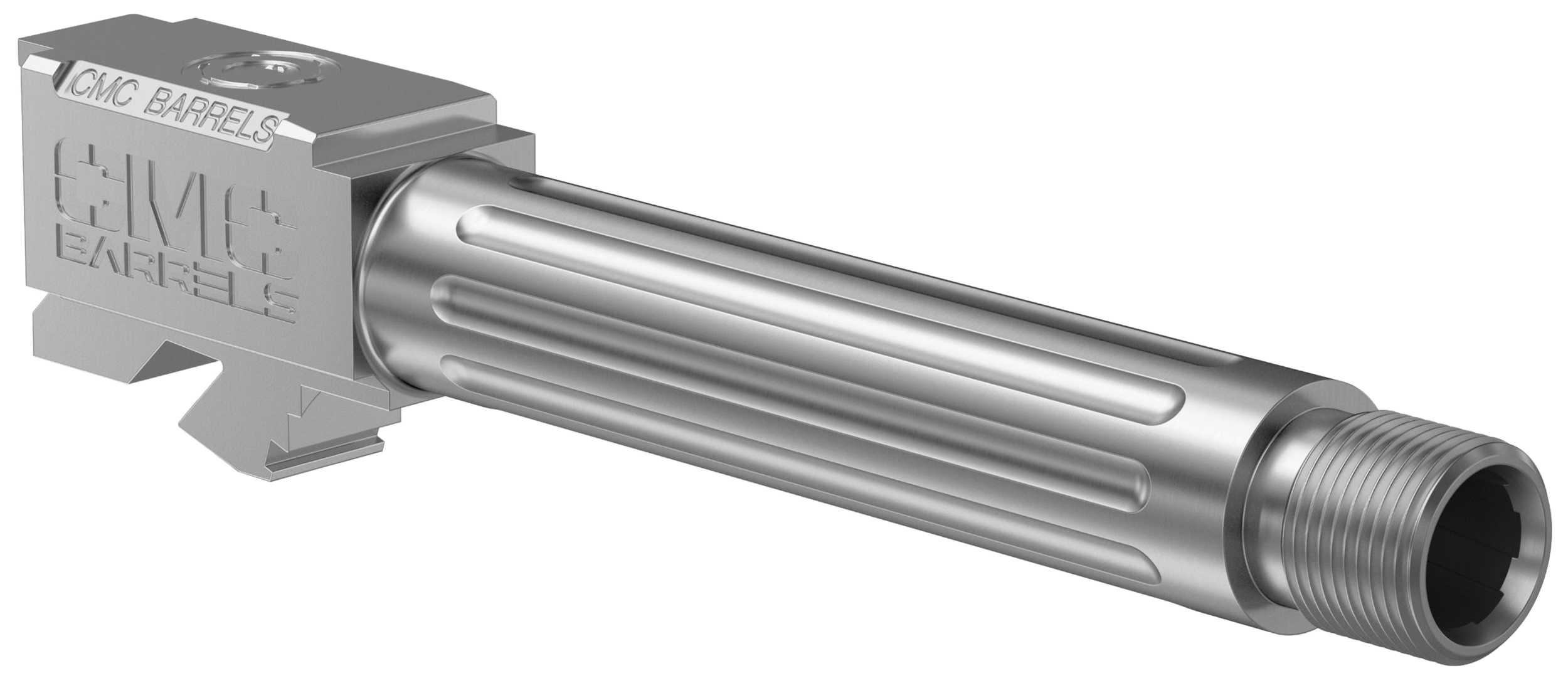 CMC Triggers 75525 Match PrecisionCompatible w/ Glock 19 Gen3-4 9mm Luger 4.01" Stainless Bead Blasted Satin DLC 416R Stainless Steel Fluted/Match Grade/Threaded Barrel
