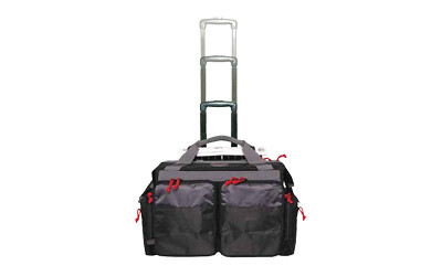 GPS Bags 2215RB RollingBlack Canvas with Telescoping Handle, Ball Bearing Wheels, Lockable Zippers & Foam Cradle Holds 4 Handguns
