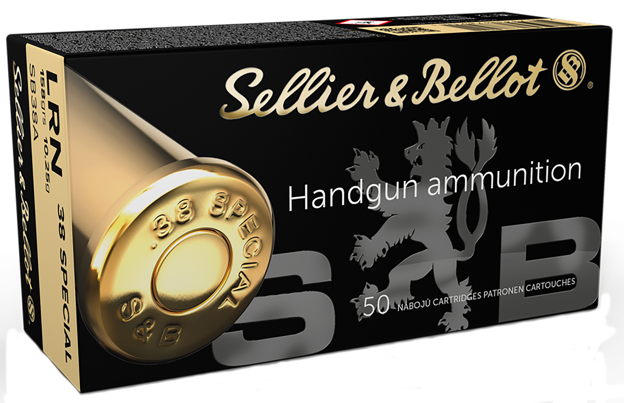 Sellier & Bellot SB38A Handgun Target 38 Special 158 gr Lead Round Nose (LRN) 50rd Bx