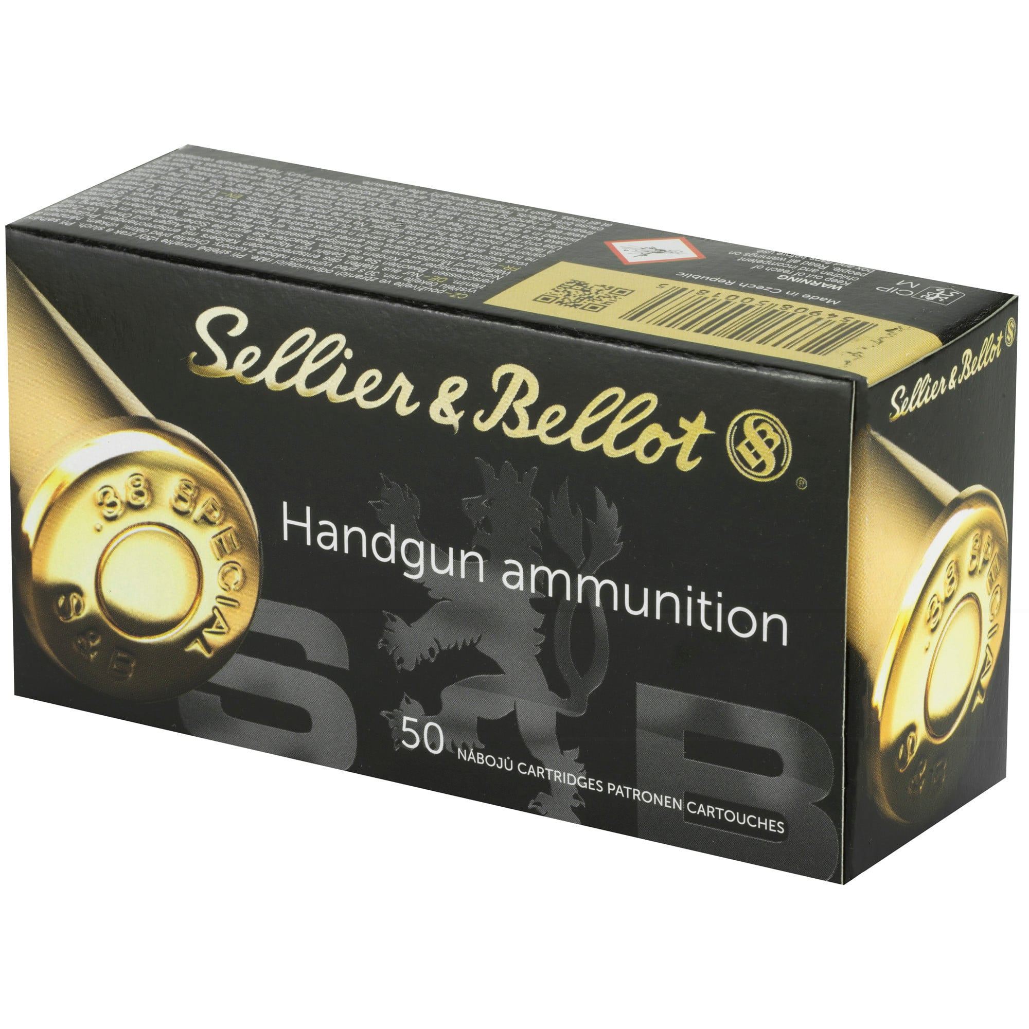 Sellier & Bellot SB38A Handgun Target 38 Special 158 gr Lead Round Nose (LRN) 50rd Bx