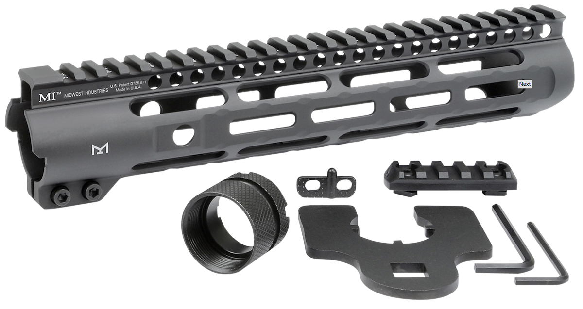 Midwest Industries MISLH105 SlimlineAR-15 Black Hardcoat Anodized Aluminum/Polymer 10.50" Picatinny/M-LOK