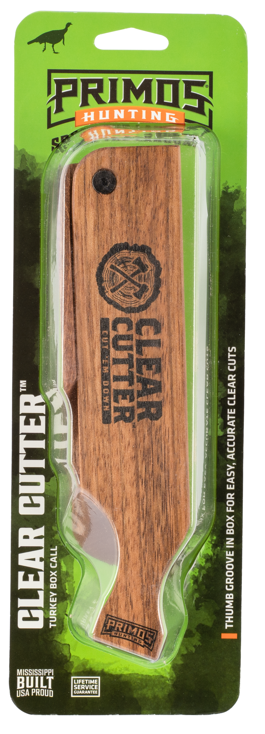 Primos PS244 Clear CutterBox Call Turkey Hen Sounds Attracts Turkeys Brown Mahogany/Walnut