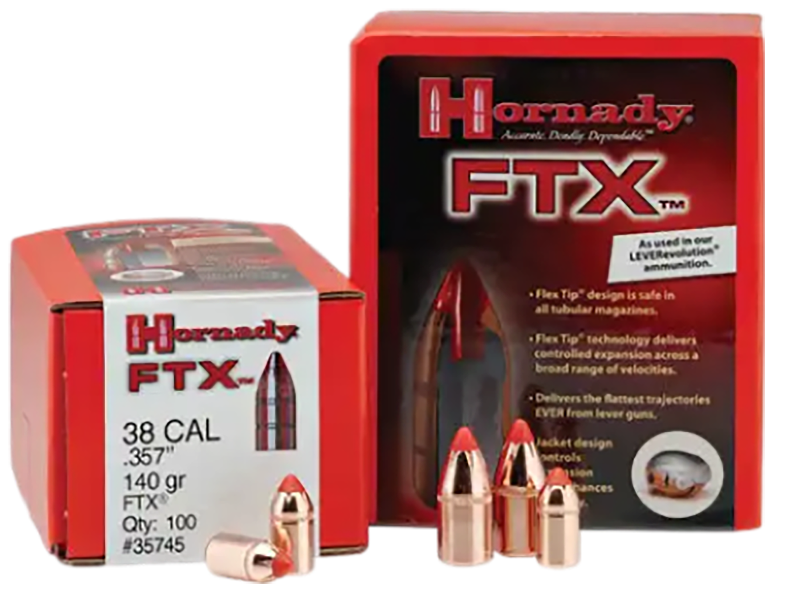 Hornady 45215 FTX Hunting 45 Cal .452 200 gr Flex Tip eXpanding (FTX)