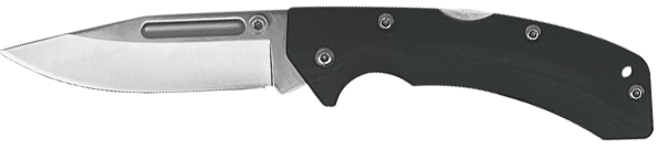 AccuSharp 711C Lockback3" Folding Clip Point Plain Stainless Steel Blade/Black FRN Handle Includes Allen Wrench