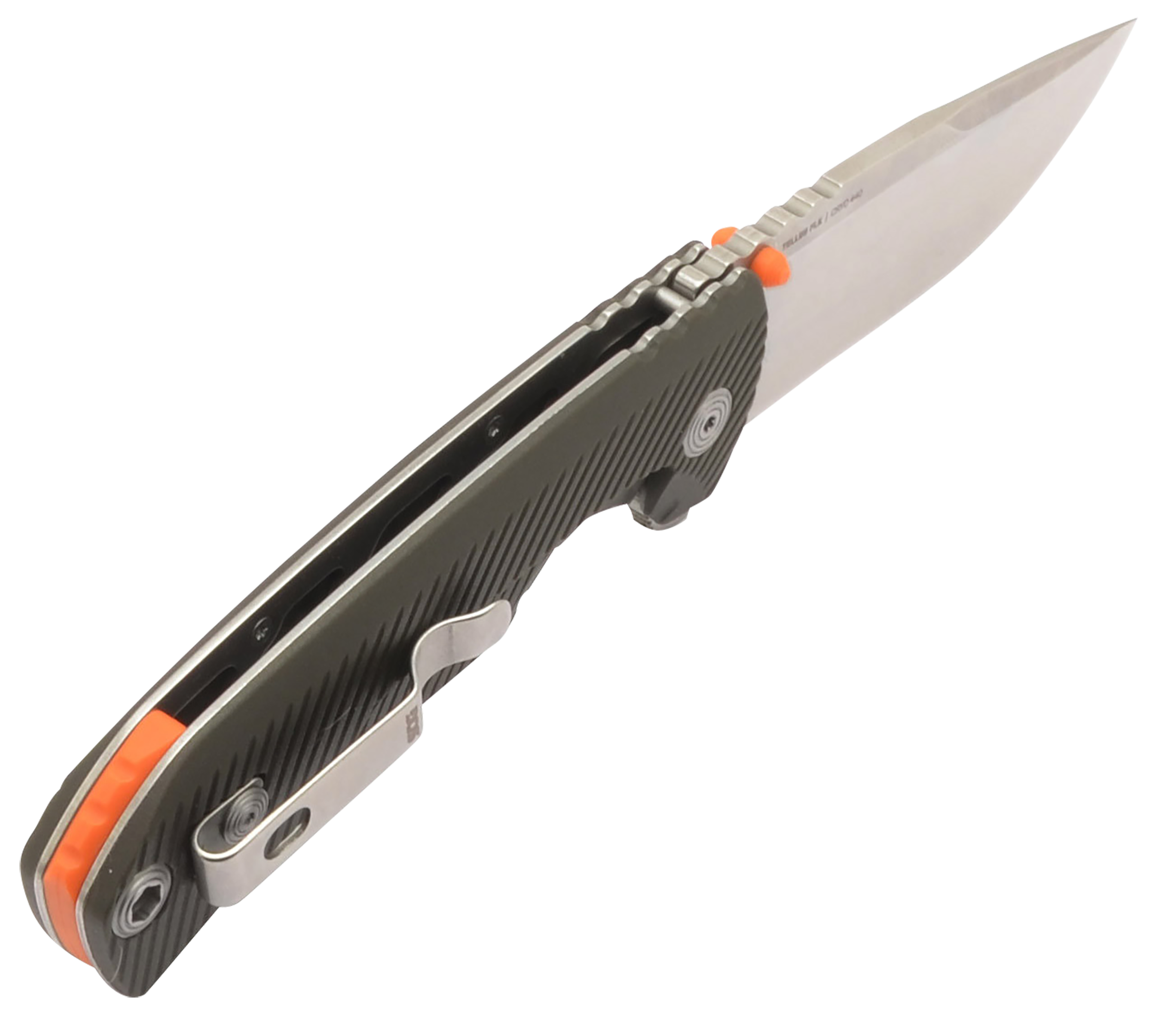 S.O.G SOG14060143 Tellus FLK3.65" Folding Clip Point Plain Stonewashed Cryo 440C SS Blade/ Olive Drab Textured GRN Handle
