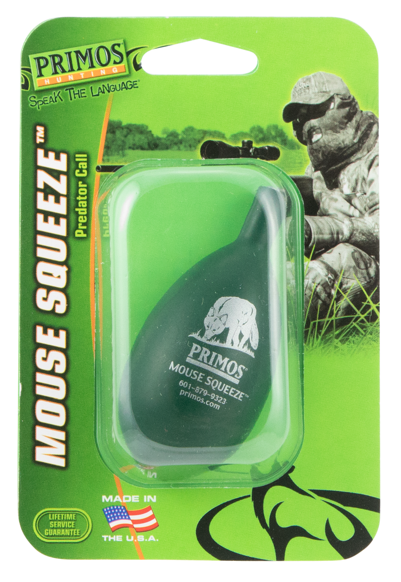 Primos 304 Mouse SqueezeMouse/Rodent Sounds Attracts Predators Green Rubber