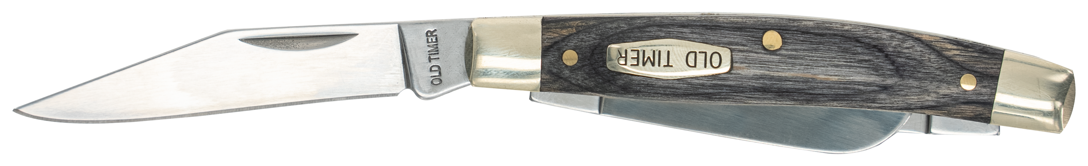 Old Timer 1149100 Heritage Series Middleman 340T 2" 2.40" 1.70" Folding Clip/Sheepsfoot/Pen D2 Steel Blade 3.70" Black Wood Laminate Handle
