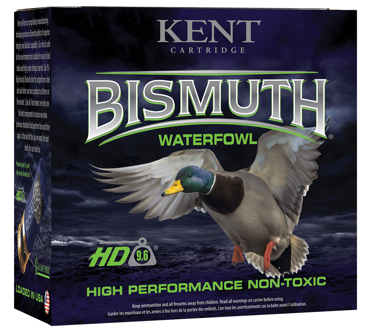 Kent Cartridge B203W284 Bismuth Waterfowl 20 Gauge 3" 1 oz Bismuth 4 Shot 25 Per Box/ 10 Cs