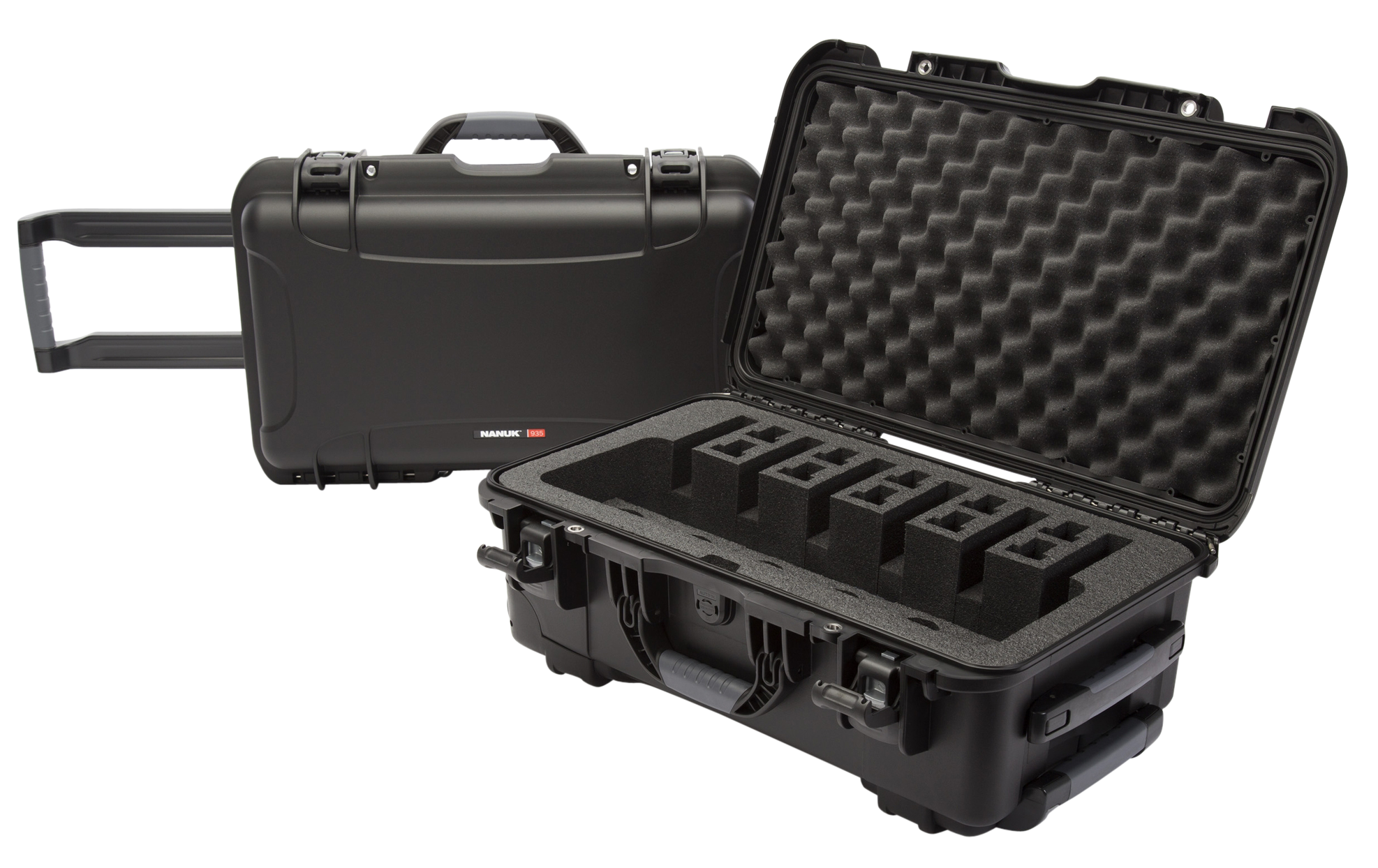 Nanuk 9356UP1 935 6 Up Pistol Case Black Polymer with Closed-Cell Foam Padding 22" L x 14" W x 9" H Interior Dimensions