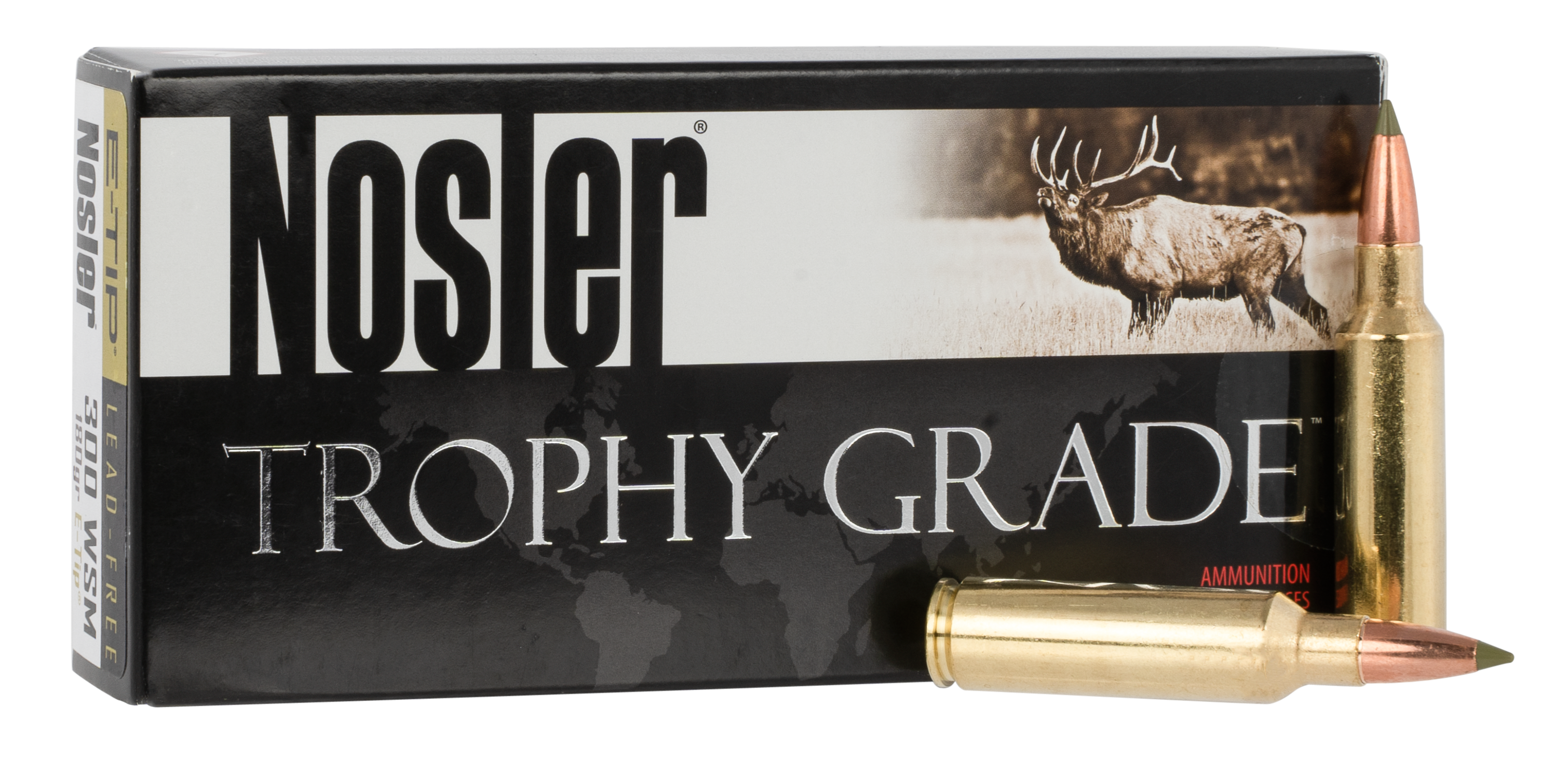 Nosler E-Tip Ammunition 300 Winchester Short Magnum (WSM) 180 Grain Polymer Tip Lead-Free 20RD