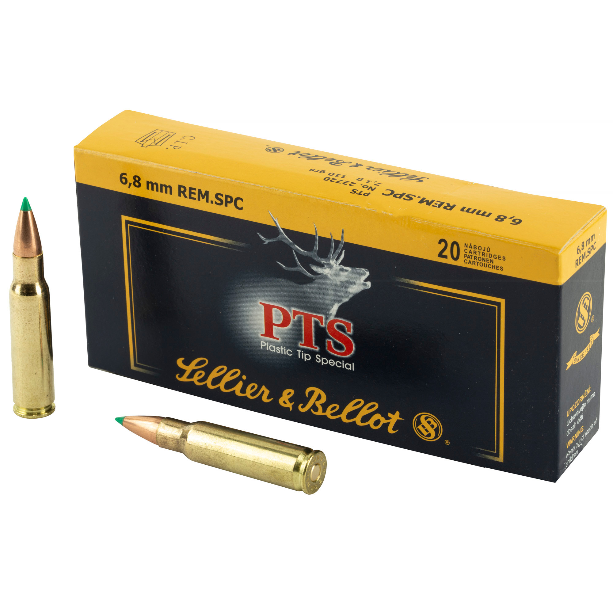 Sellier & Bellot Ammunition 6.8mm Remington SPC 110 Grain Polymer Tip Spitzer 20RD