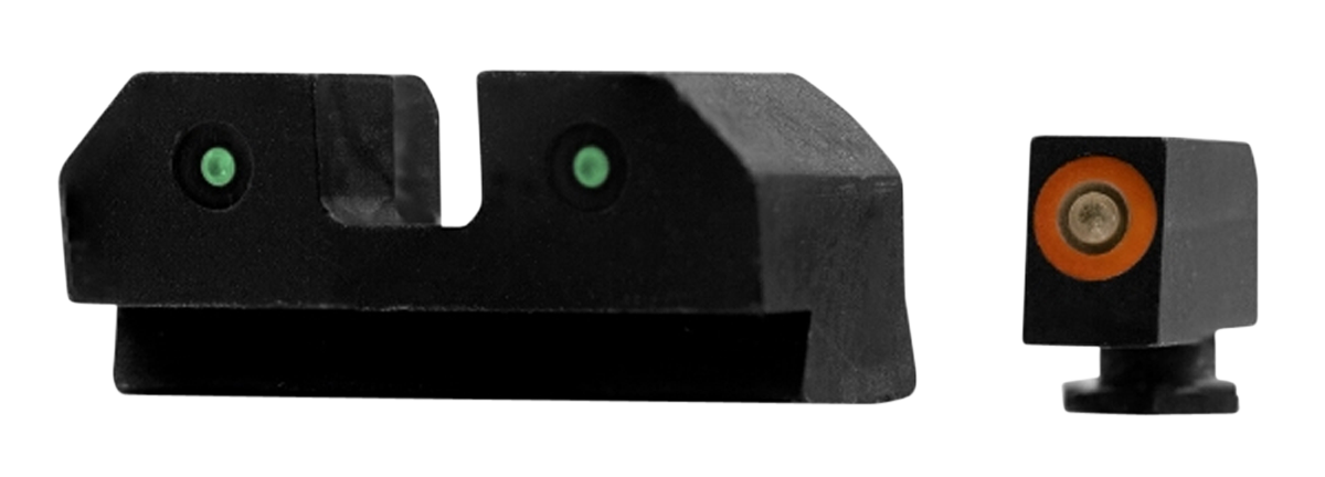 XS Sights GLR012P6N R3DNight Sights fits GlockBlack | Green Tritium Orange Outline Front Sight Green TritiumRear Sight