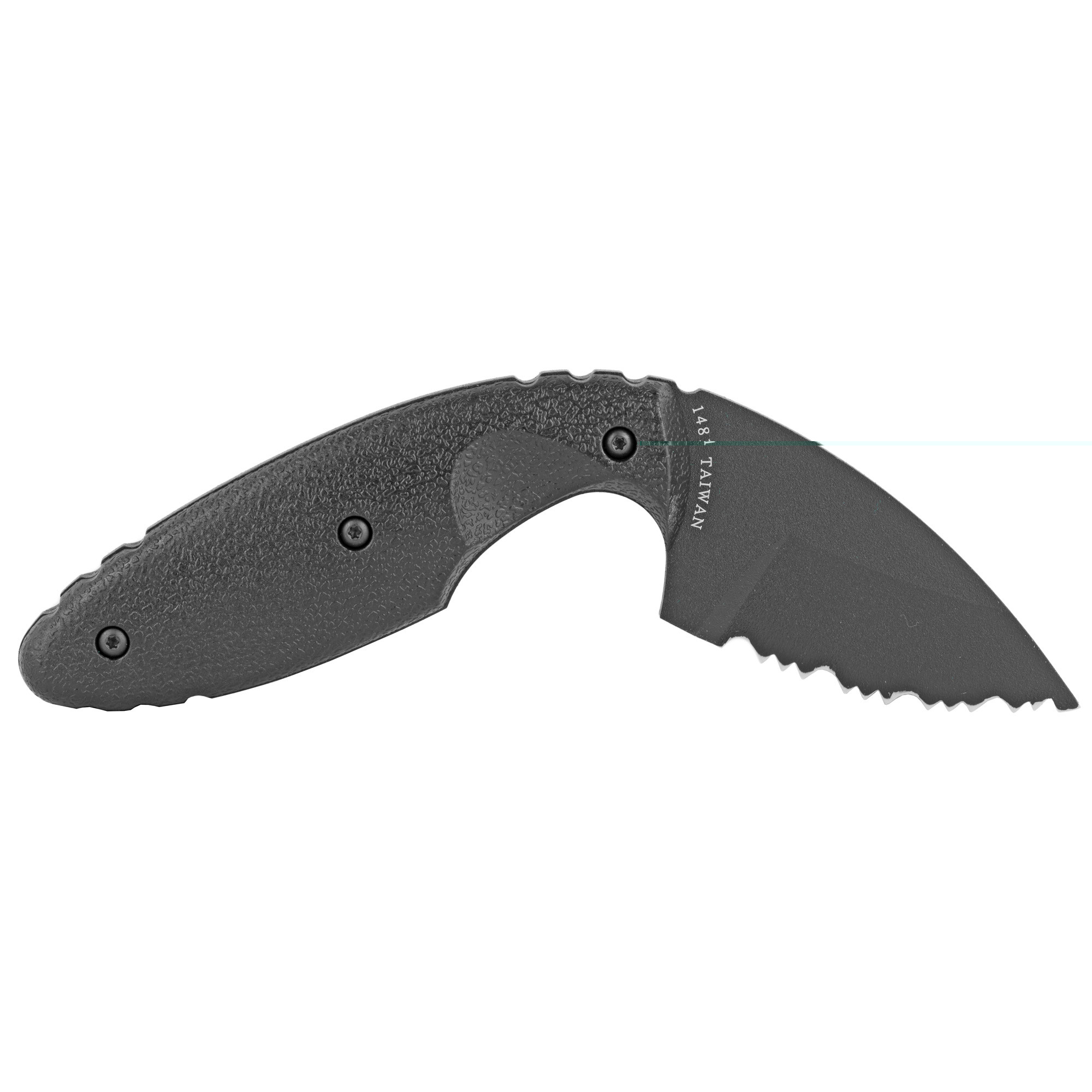 Ka-Bar 1481 TDI Law Enforcement 2.31" Fixed Drop Point Serrated Black AUS-8A SS Blade Black Zytel Handle Includes Belt Clip