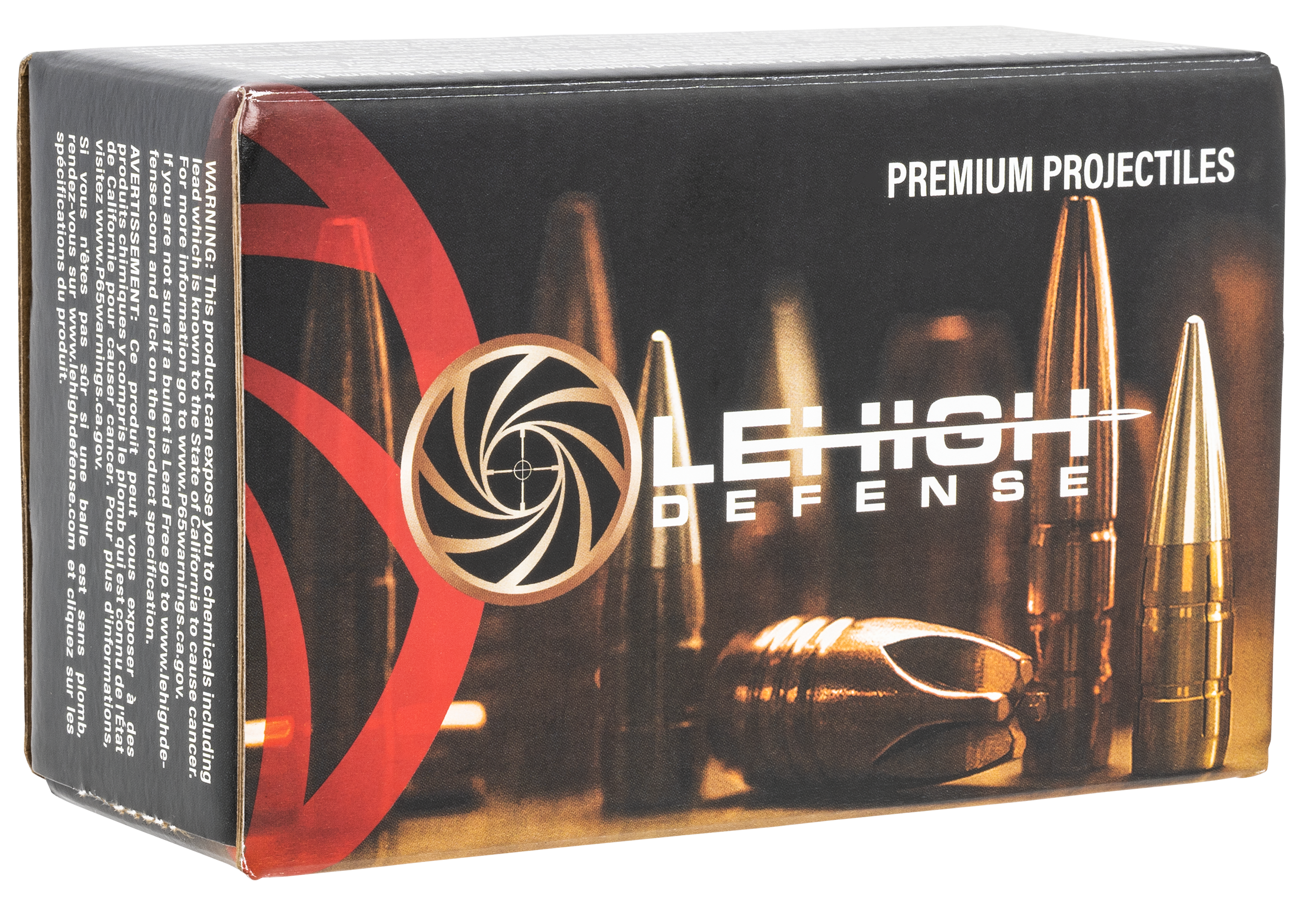 Lehigh Defense Xtreme Defense Bullets 45 Caliber (458 Diameter) 325 Grain Solid Copper Fluid Transfer Monolithic Lead-Free Box of 50