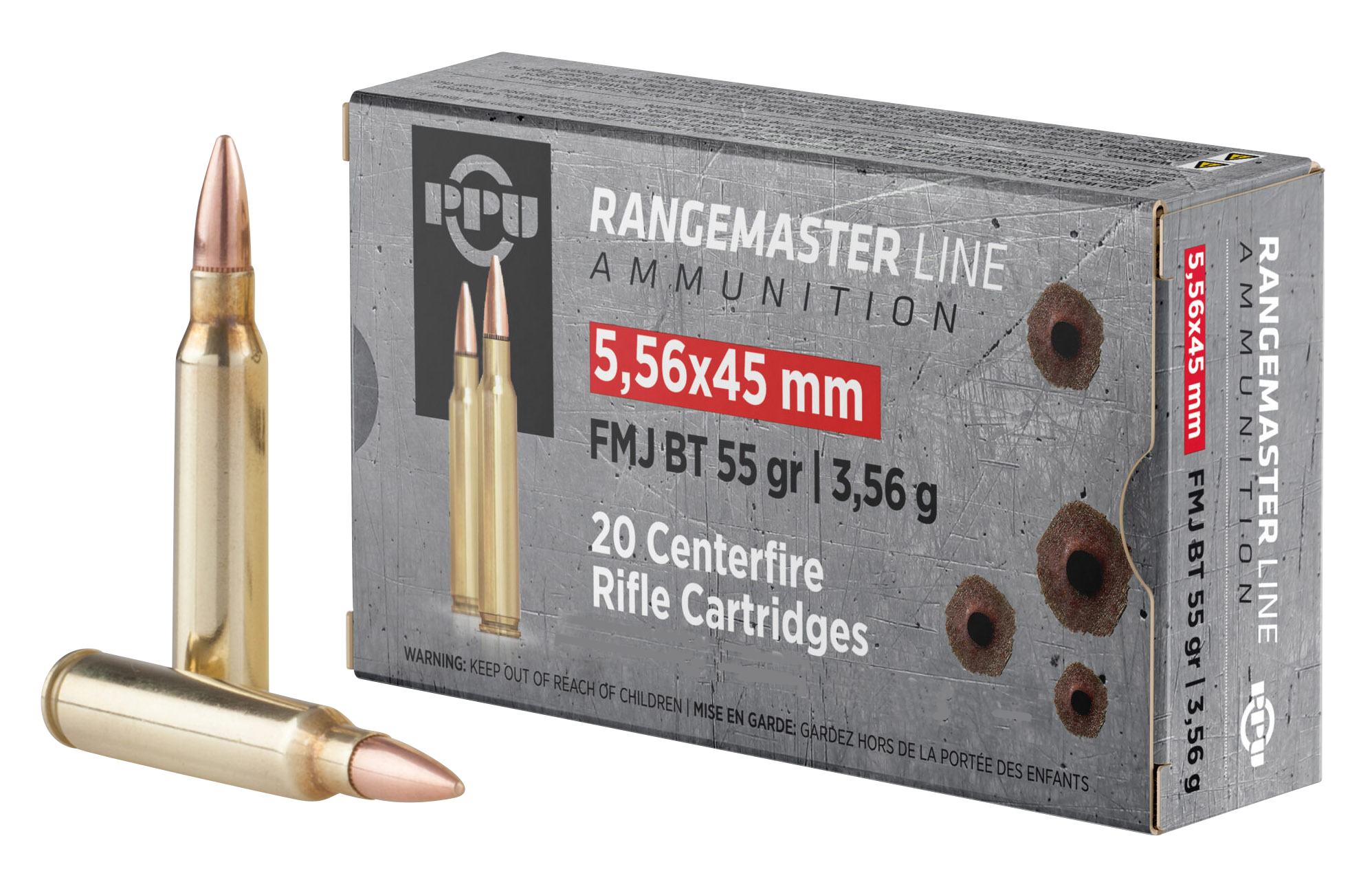 PPU PPRM5561M Rangemaster Rifle 5.56x45mm NATO 55 gr Full Metal Jacket Boat-Tail (FMJBT)