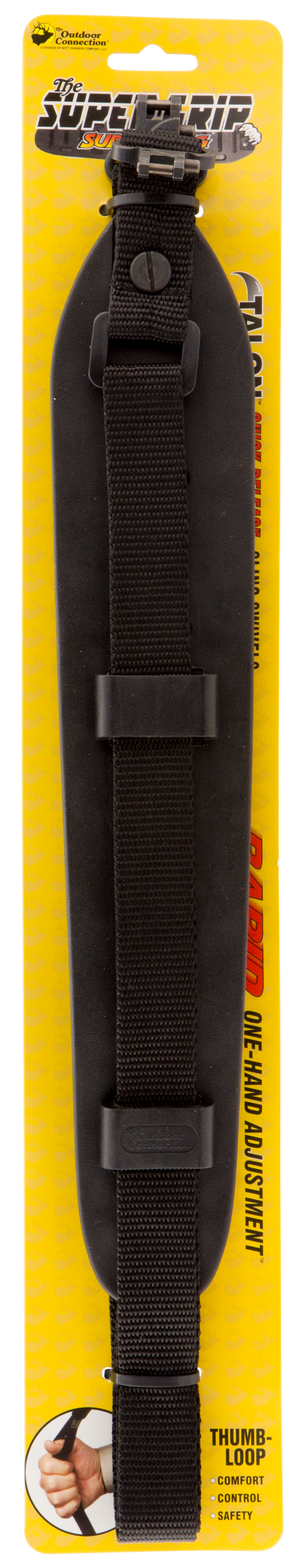 Outdoor Connection SGSS20970 Super Grip Sling with Talon QD Swivels 2.25" W x 32" L Padded Black Rubber Padding with Nylon Strap for Rifle/Shotgun