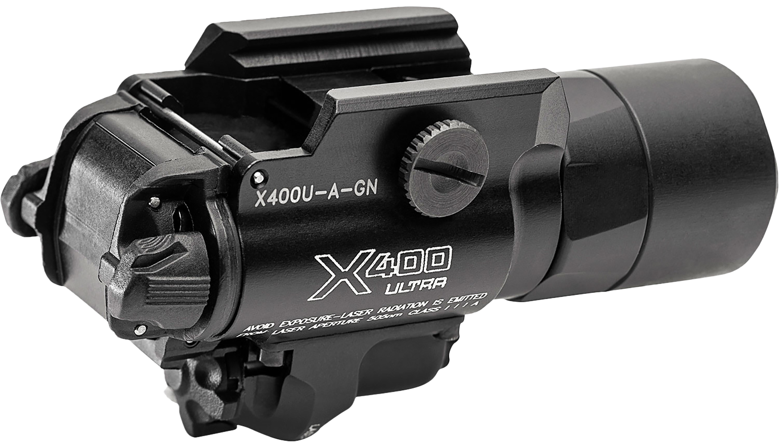 SureFire X400UAGN X400U Weapon Light 1000 Lumens Output White LED Light Green Laser 213 Meters Beam Picatinny/Weaver/Glock Rails Mount Black Anodized Aluminum