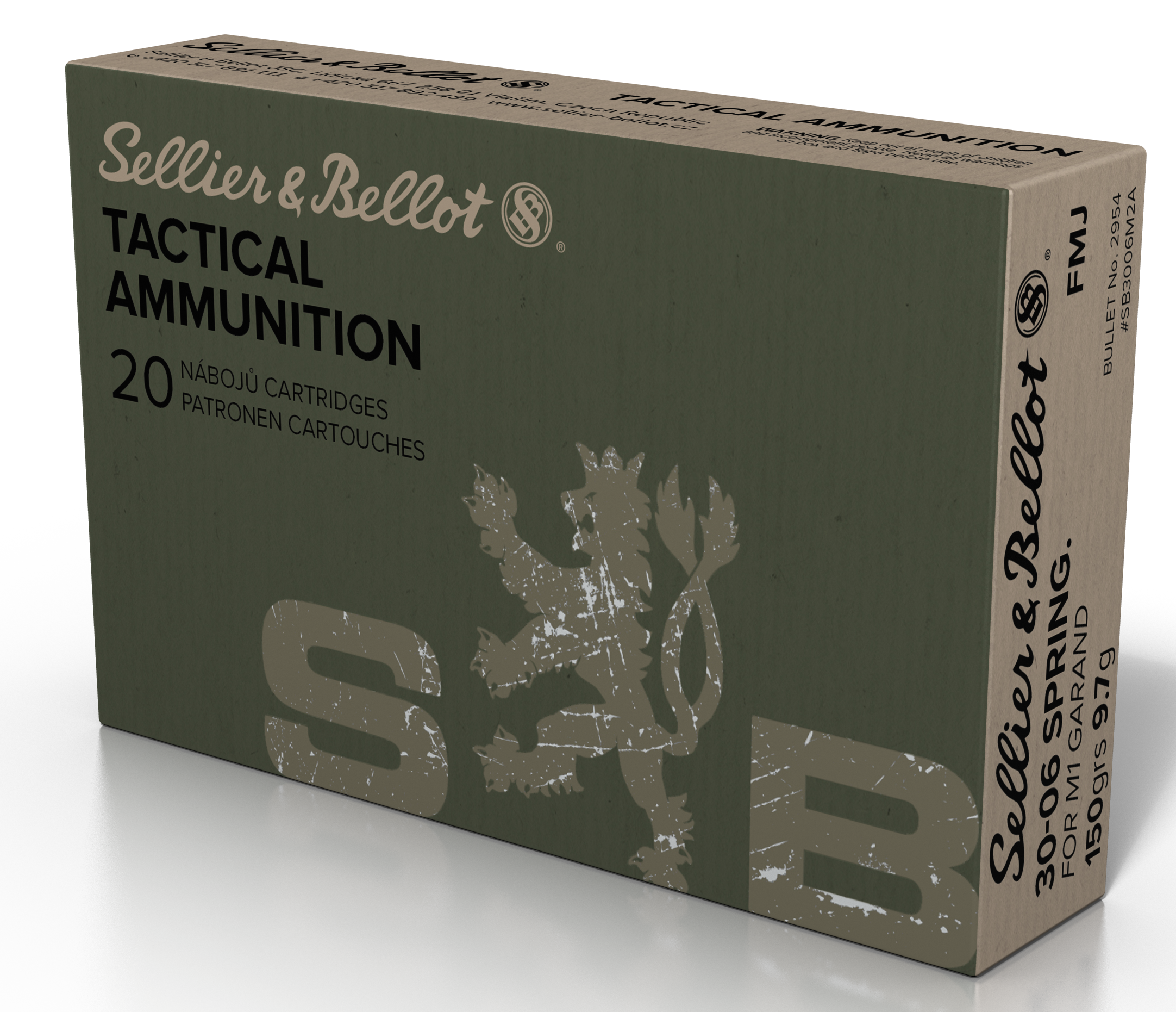Sellier & Bellot Ammunition 30-06 Springfield (M1 Garand) 150 Grain Full Metal Jacket