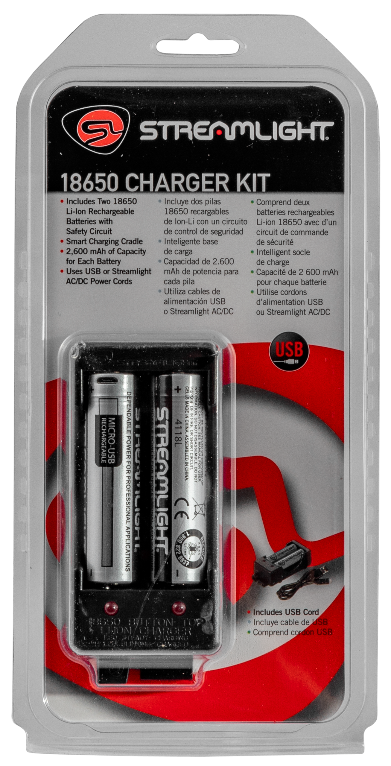 Streamlight Charging Cradle Kit with Micro USB and 2 18650 Batteries
