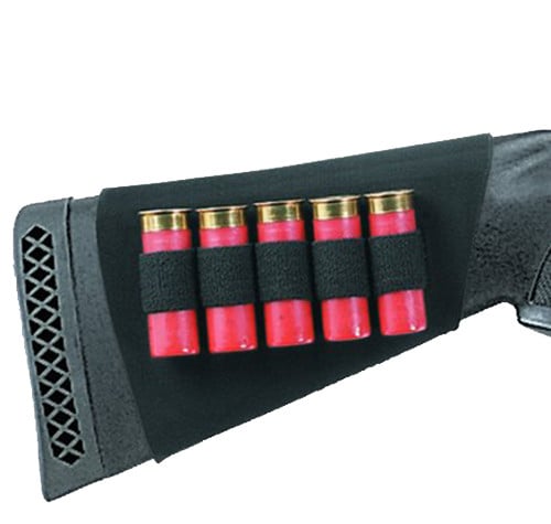 Uncle Mike's 88493 Buttstock Shell Holdermade of Neoprene with Black Finish & Sewn-On Elastic Loops Holds up to 5rds for Shotguns