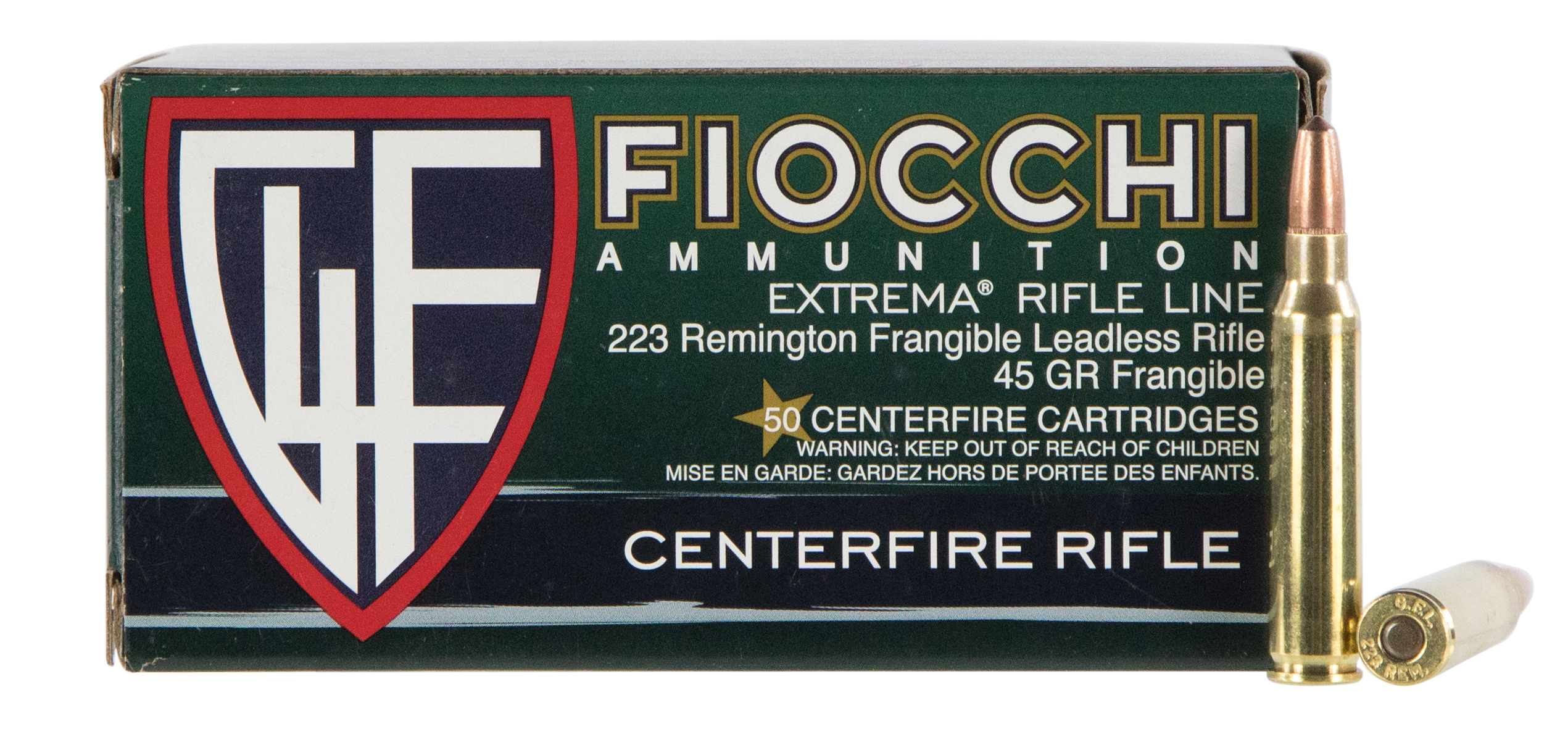 Fiocchi Frangible 223 Remington 50rd Ammo 45 Grain Frangible 20 Boxes Per Case