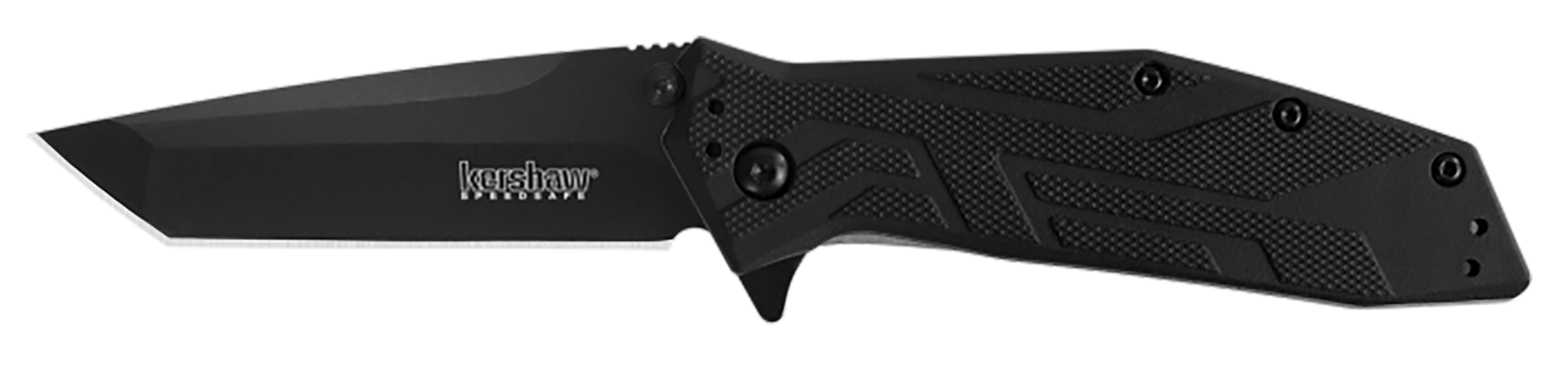Kershaw 1990 Brawler3" Folding Tanto Plain Black Oxide 8Cr13MoV SS Blade Black Glass-Filled Nylon Handle Includes Pocket Clip