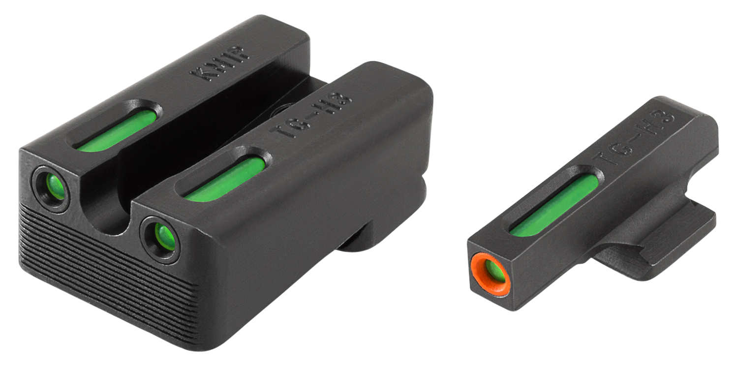 TRUGLO TFX Pro Sight Set 1911 Kimber Cut Tritium / Fiber Optic Green with Orange Front Dot Outline